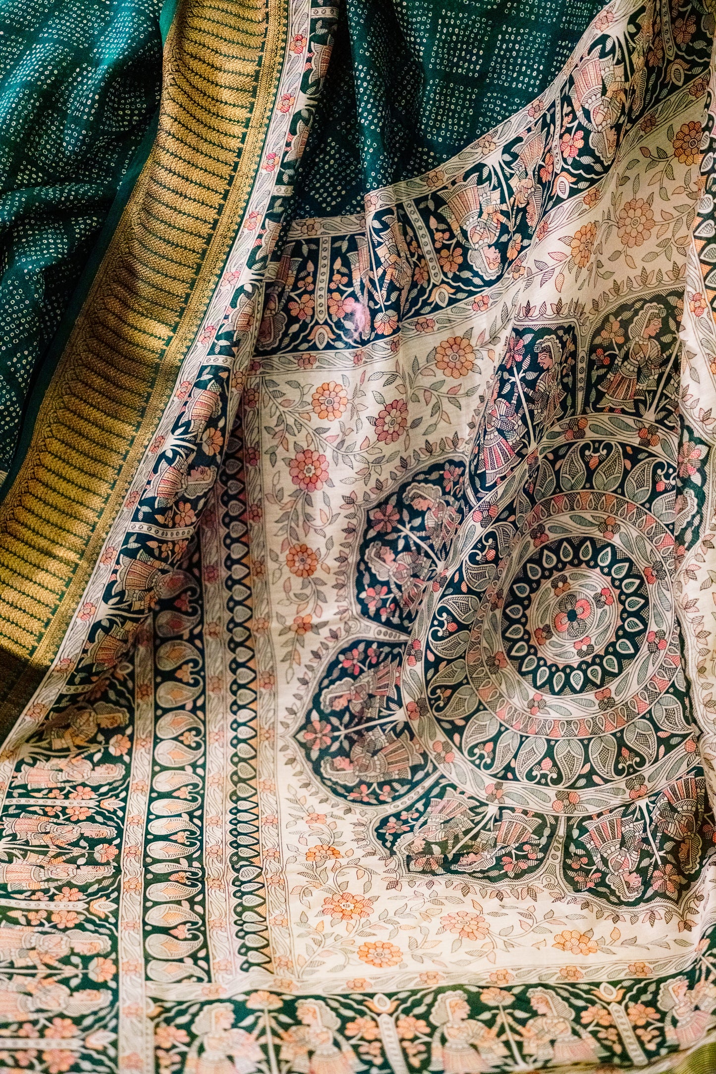 Green Chanderi Silk Saree