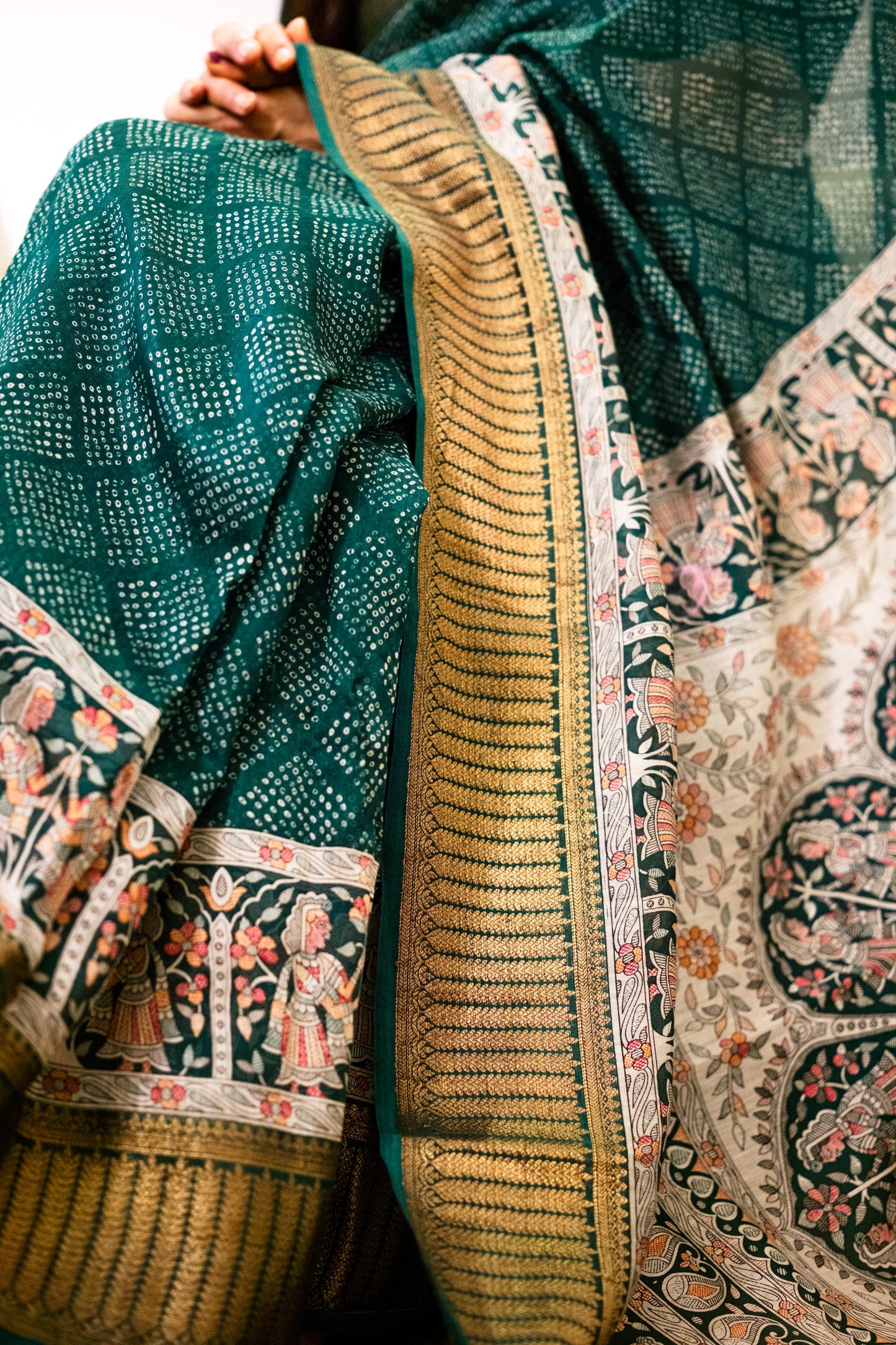 Green Chanderi Silk Saree