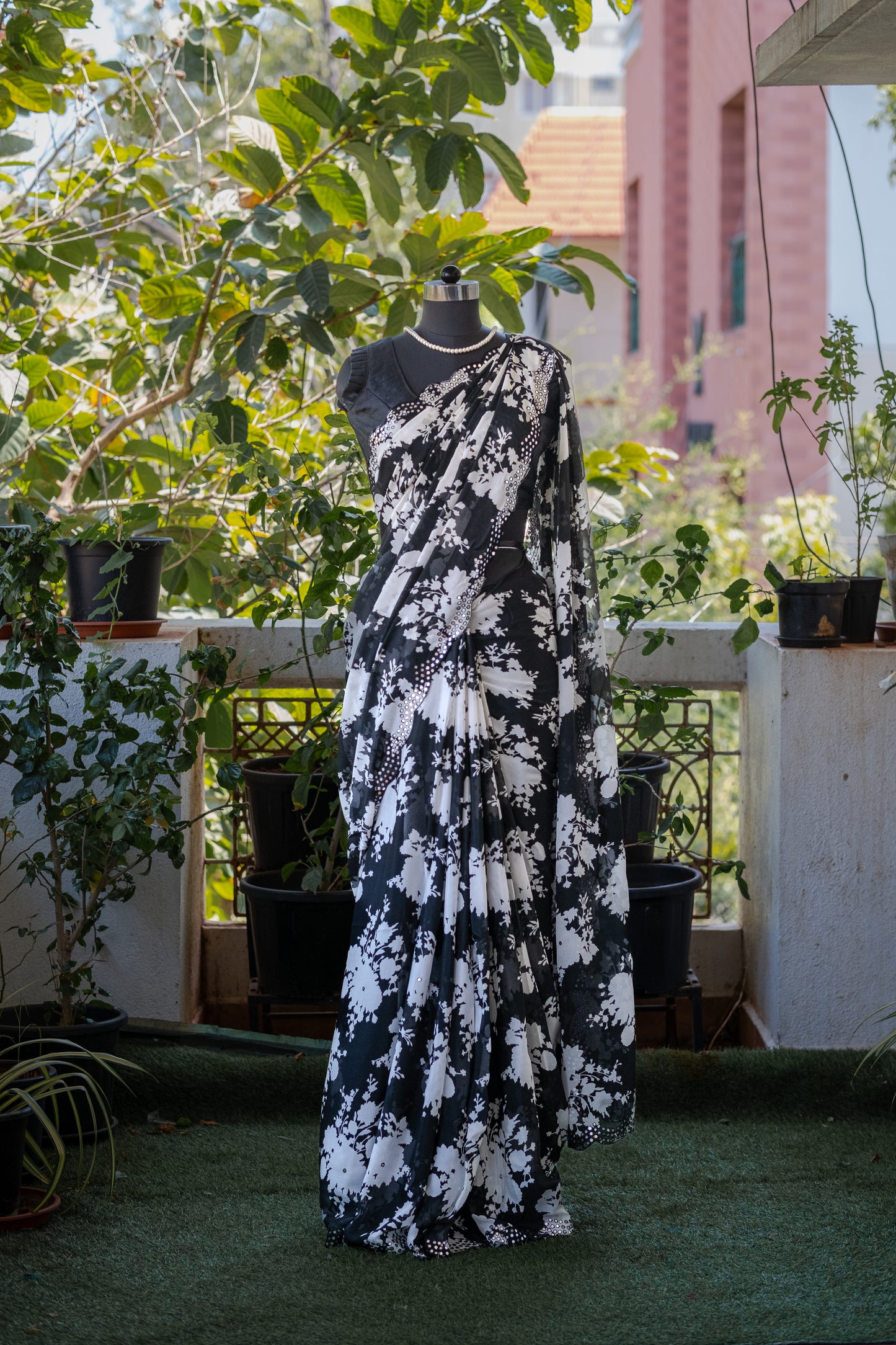 Black Georgette Saree