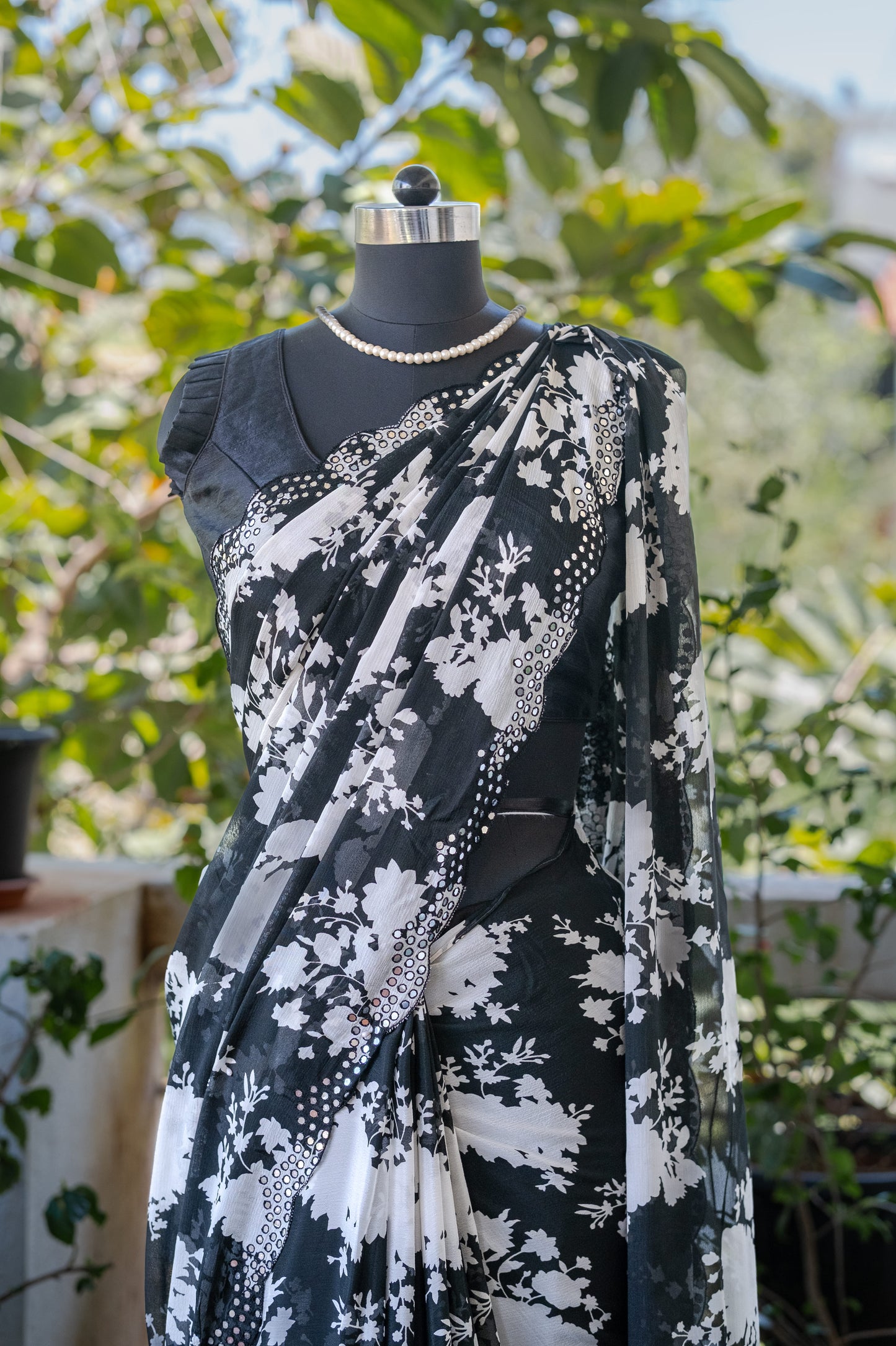 Black Georgette Saree