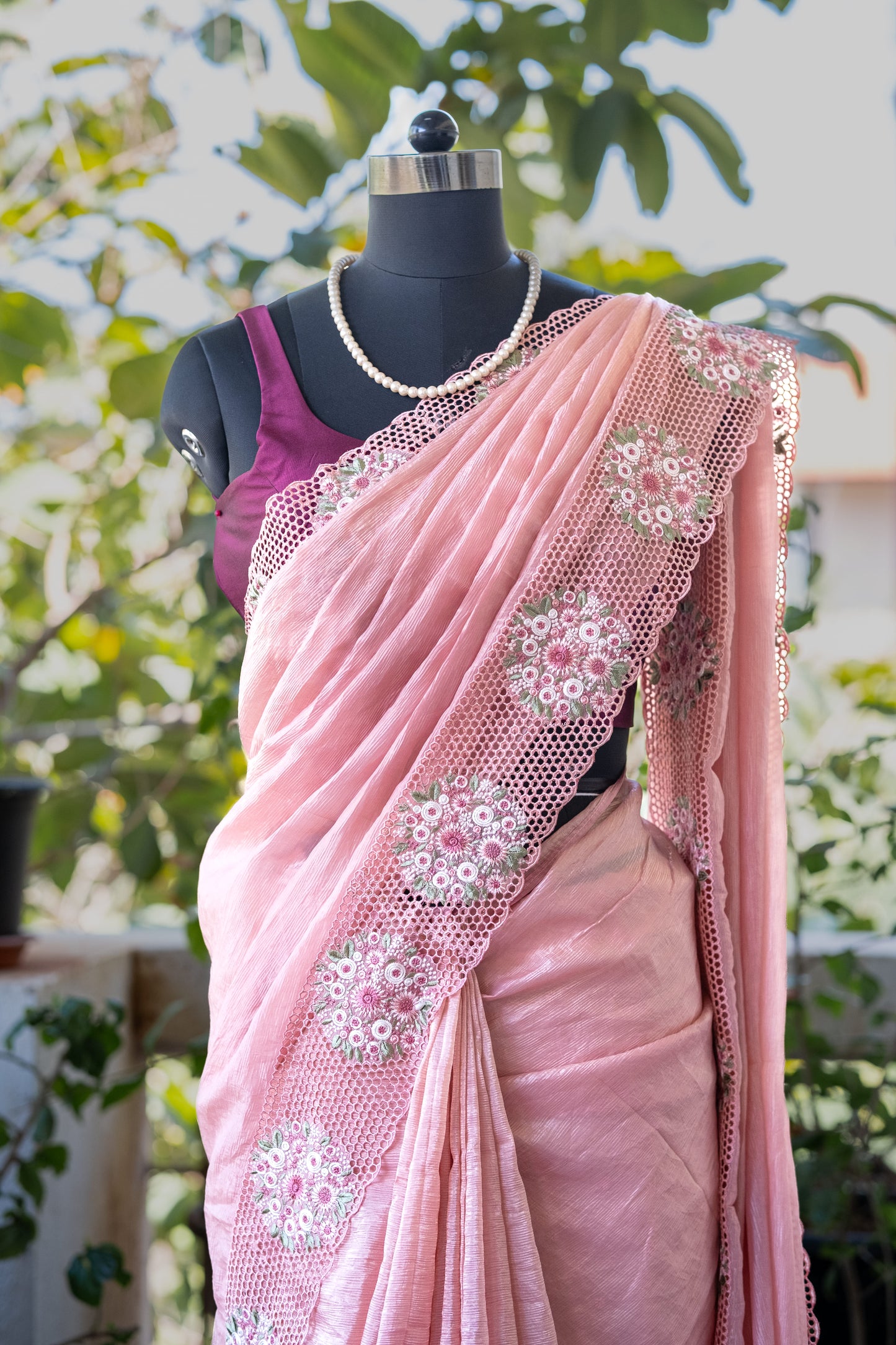 Pink Crushed Georgette