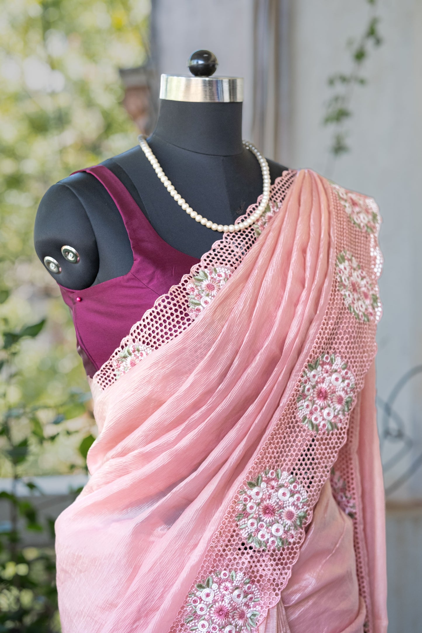 Pink Crushed Georgette