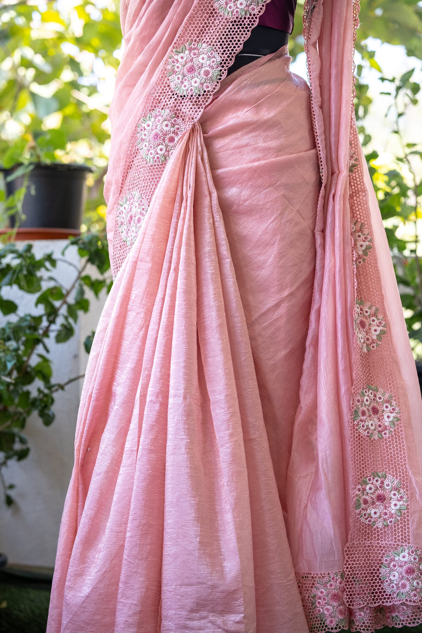 Pink Crushed Georgette