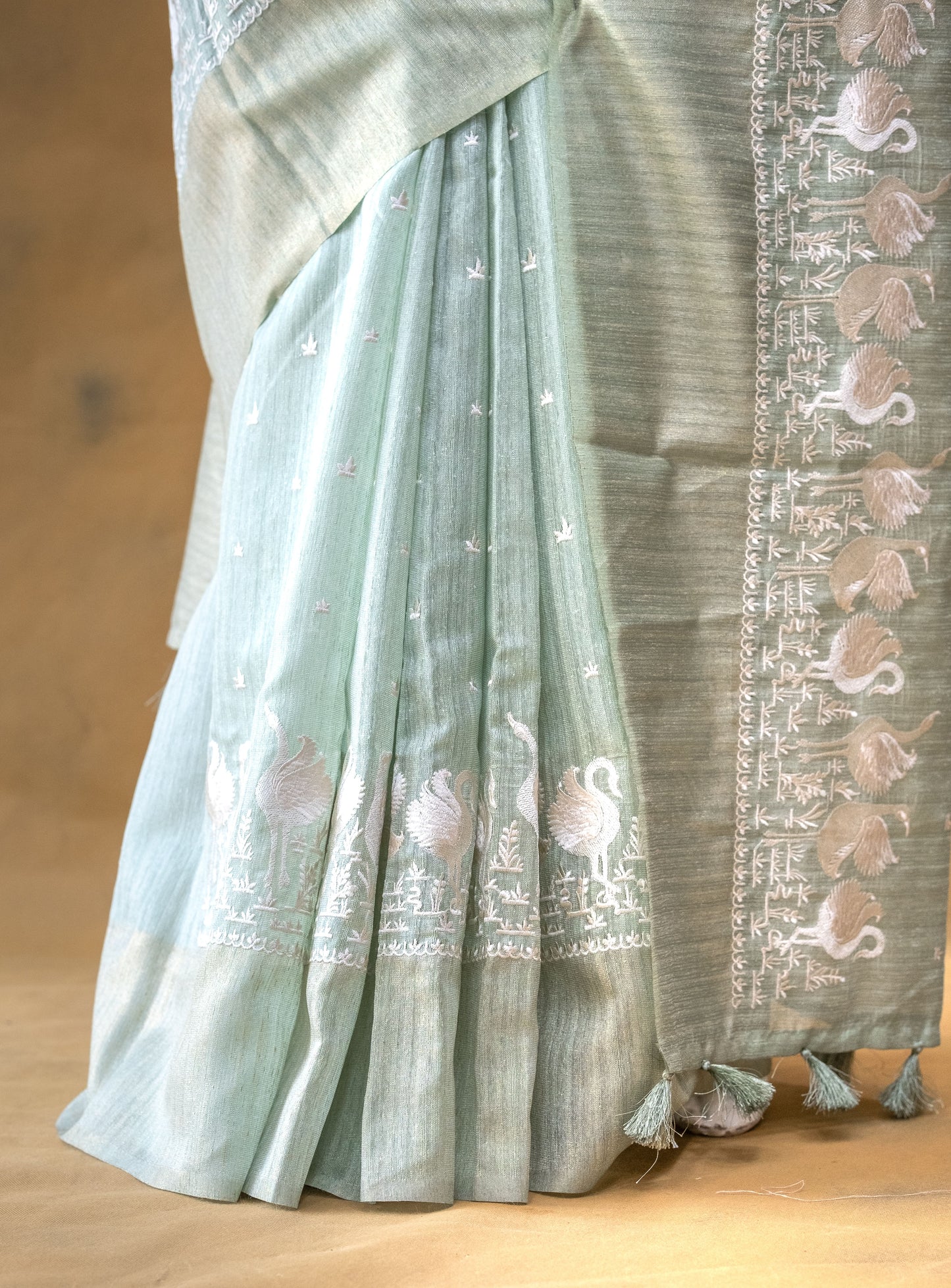 Green Linen Saree