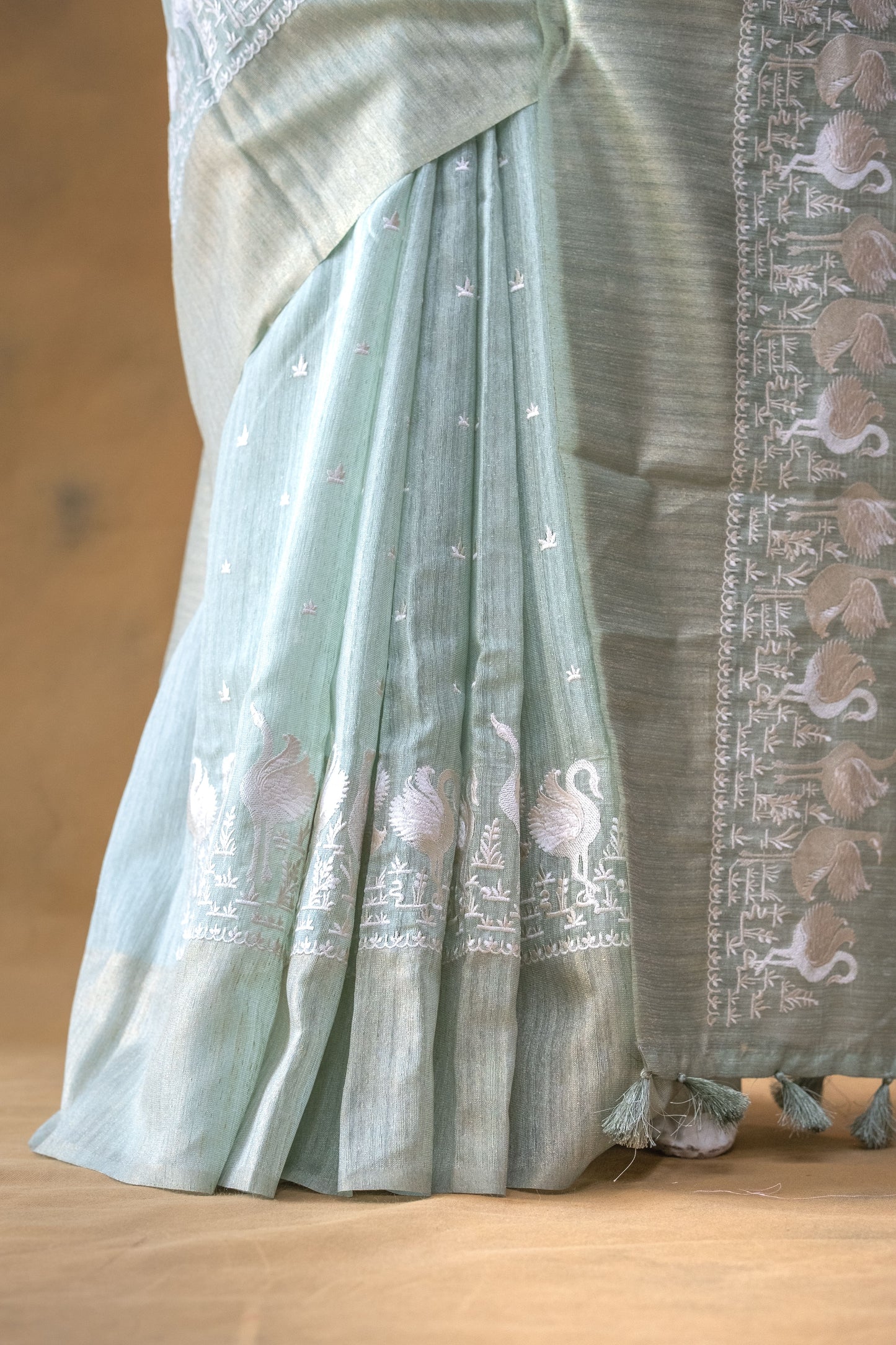 Green Linen Saree