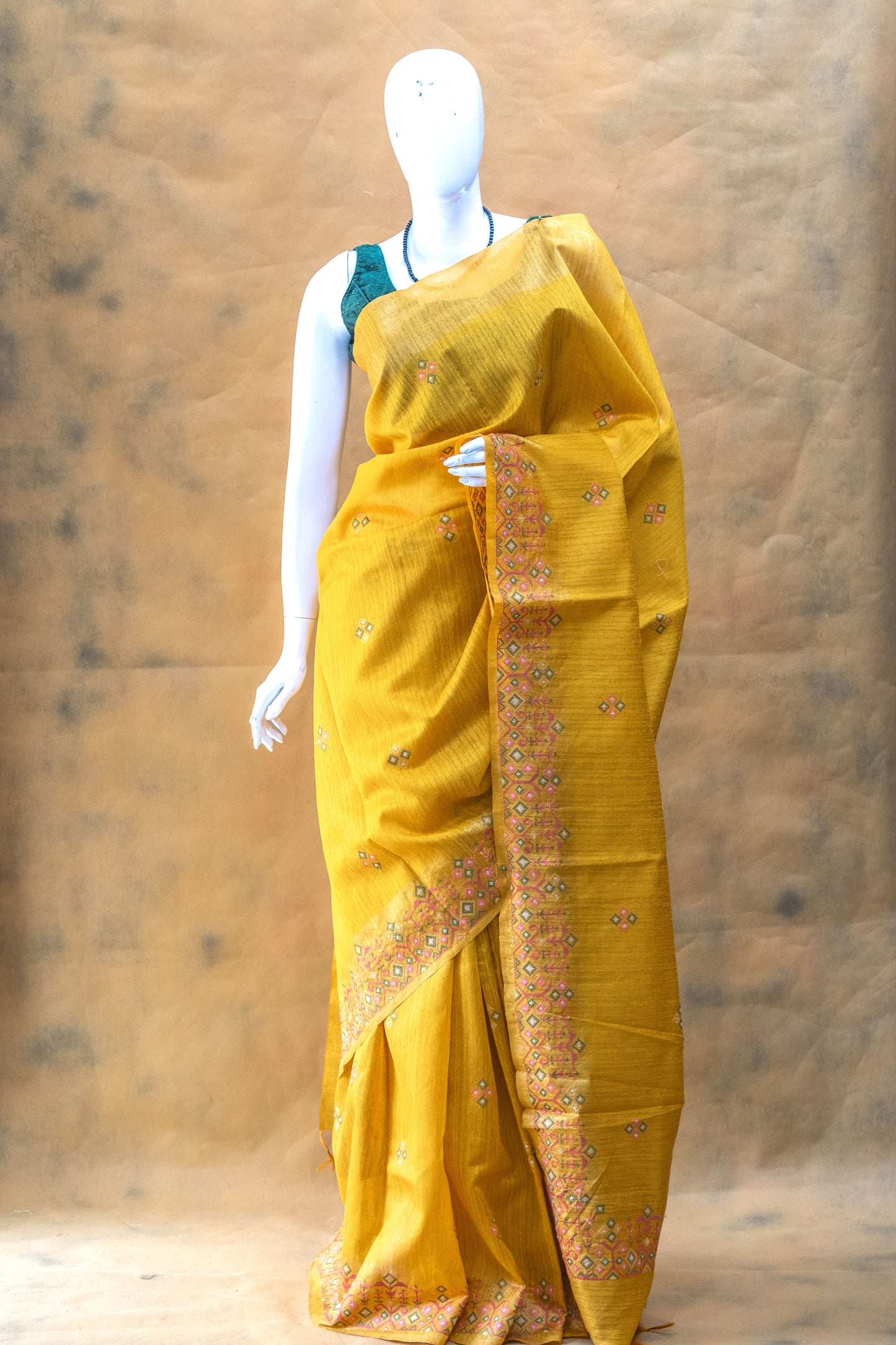 Yellow Linen Saree