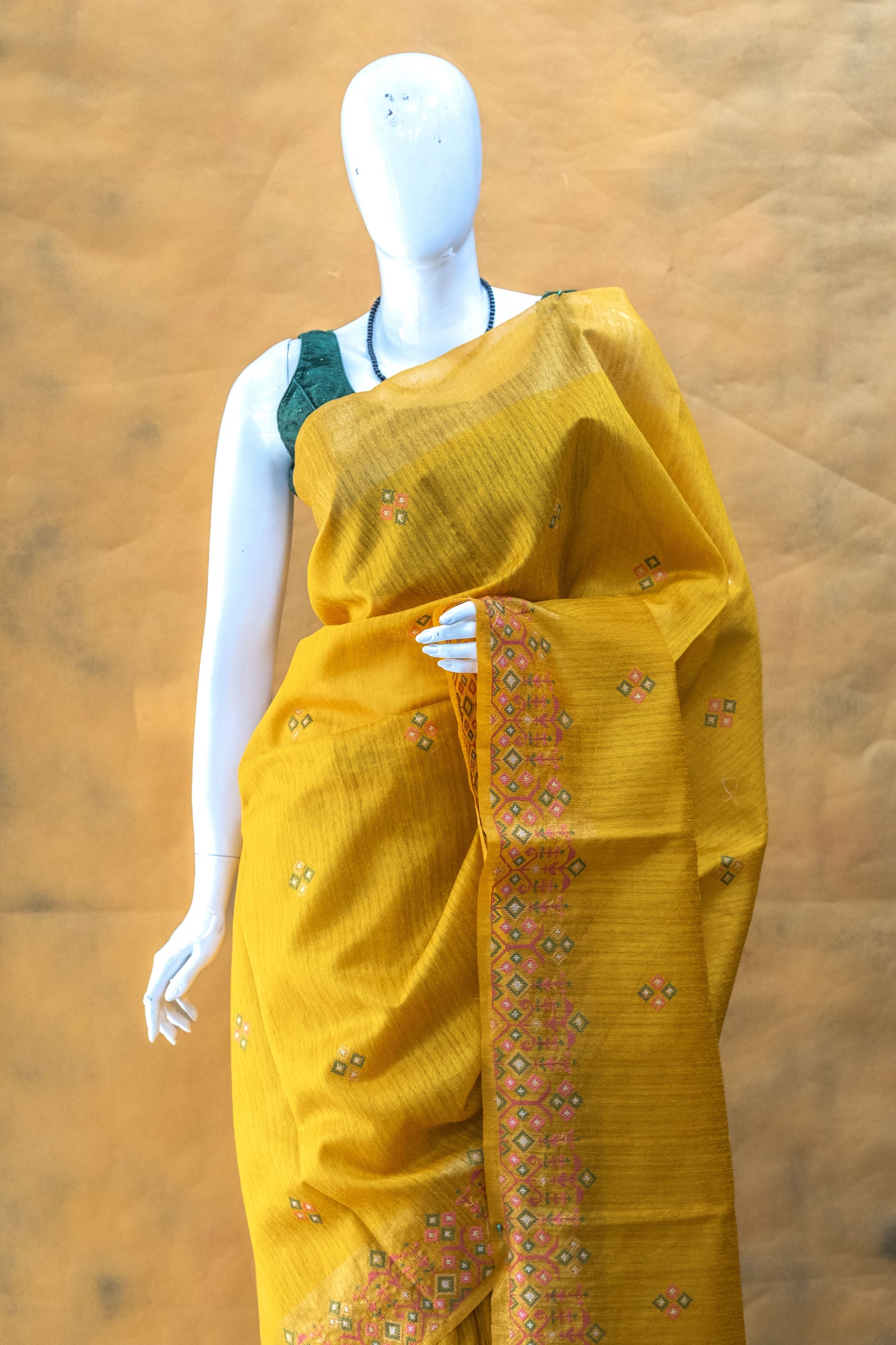 Yellow Linen Saree