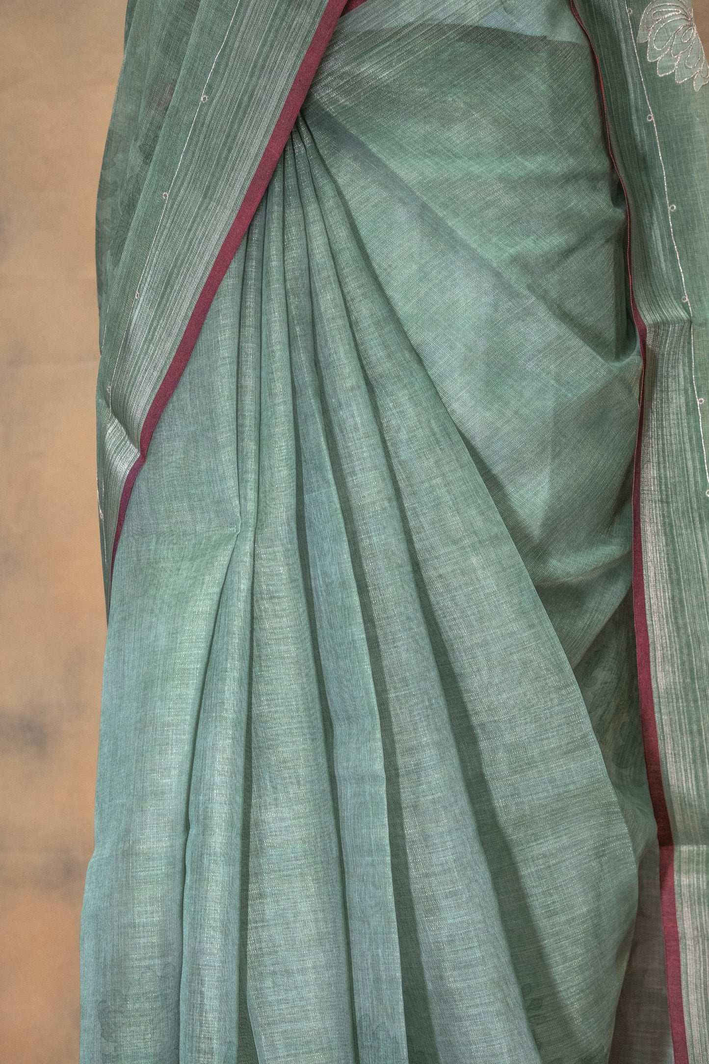 Green Linen Saree