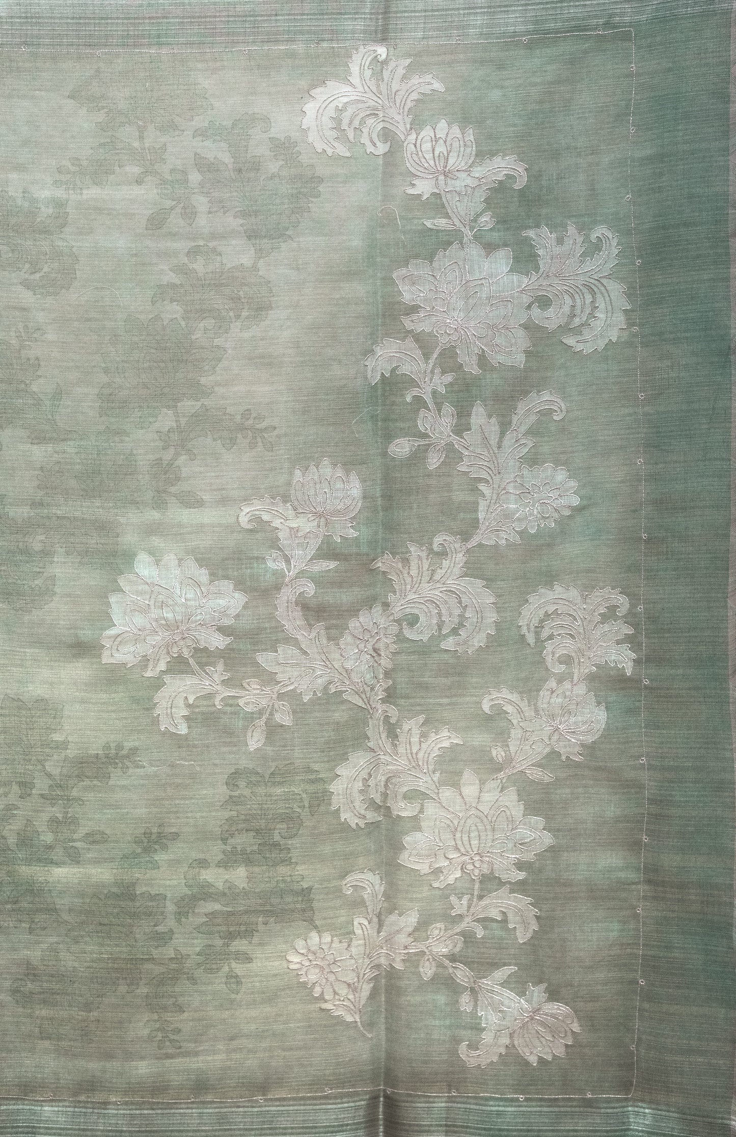 Green Linen Saree