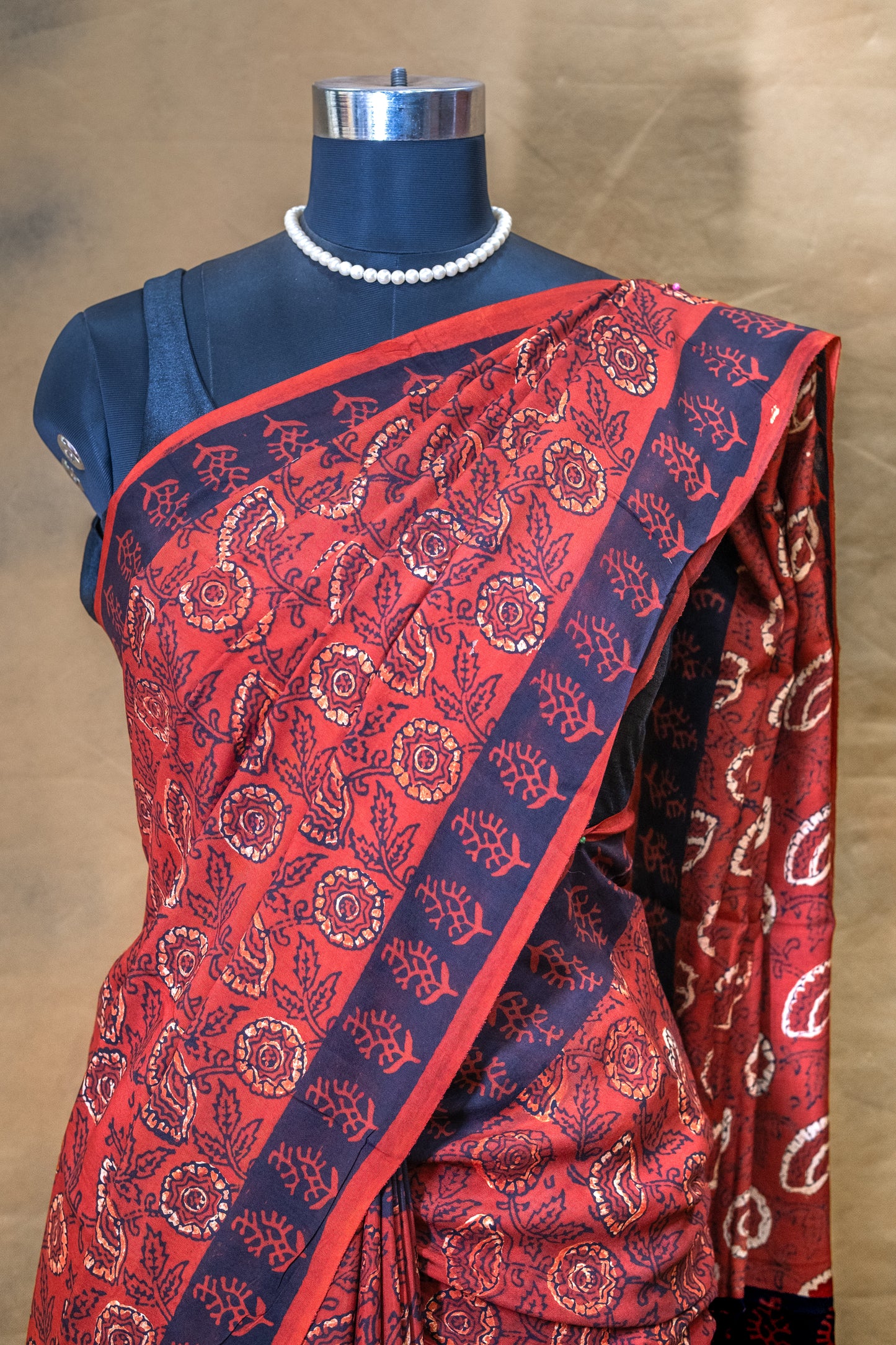 Red Modal Silk Saree