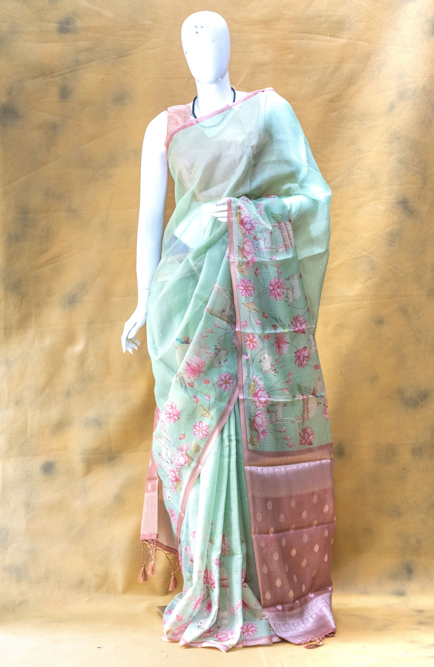 Green Silk Kota Saree