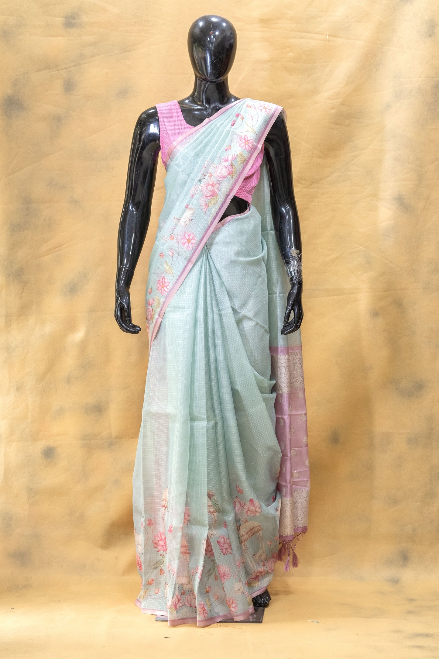 Blue Silk Kota Saree