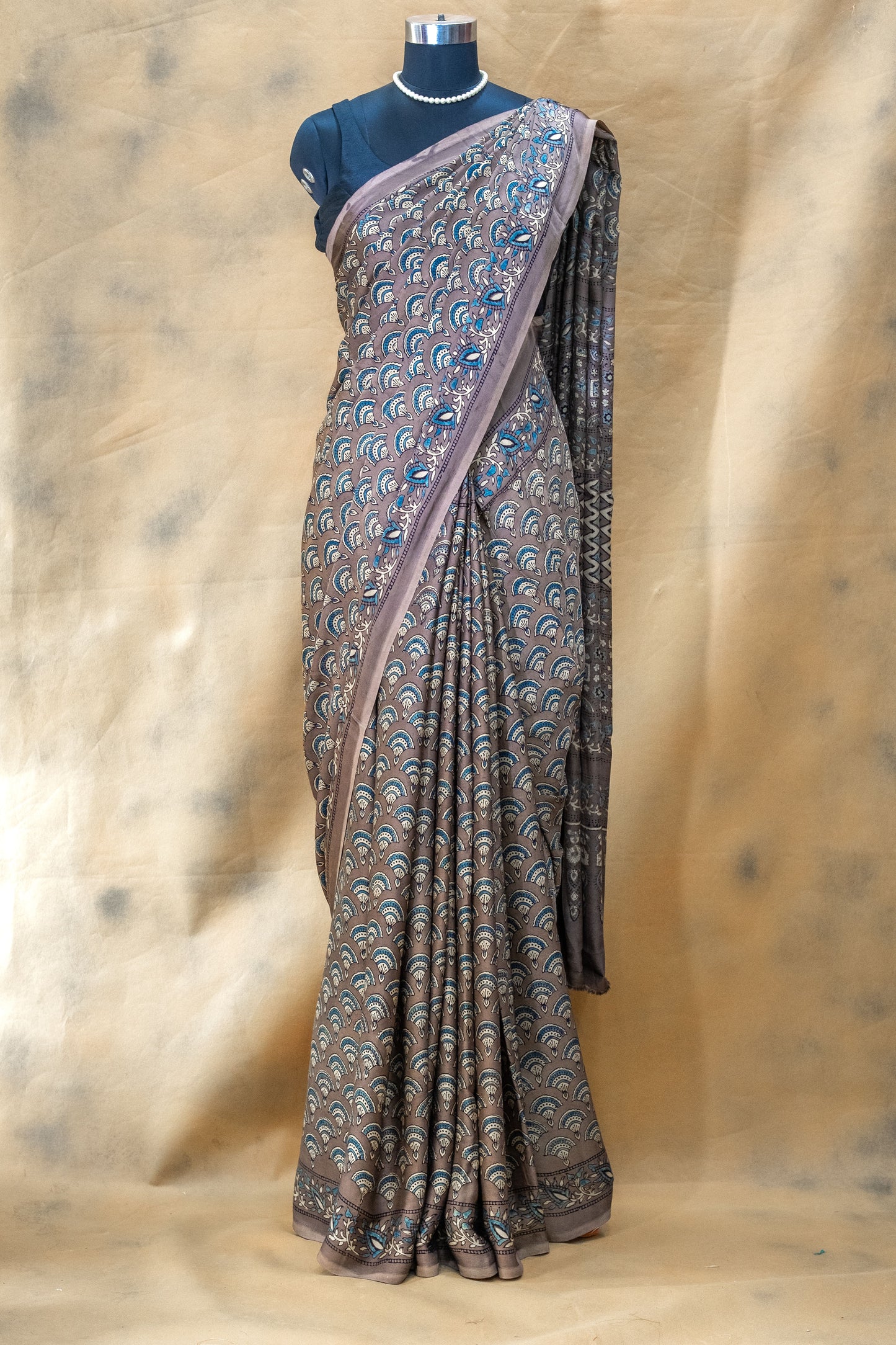 Brown Modal Silk Saree