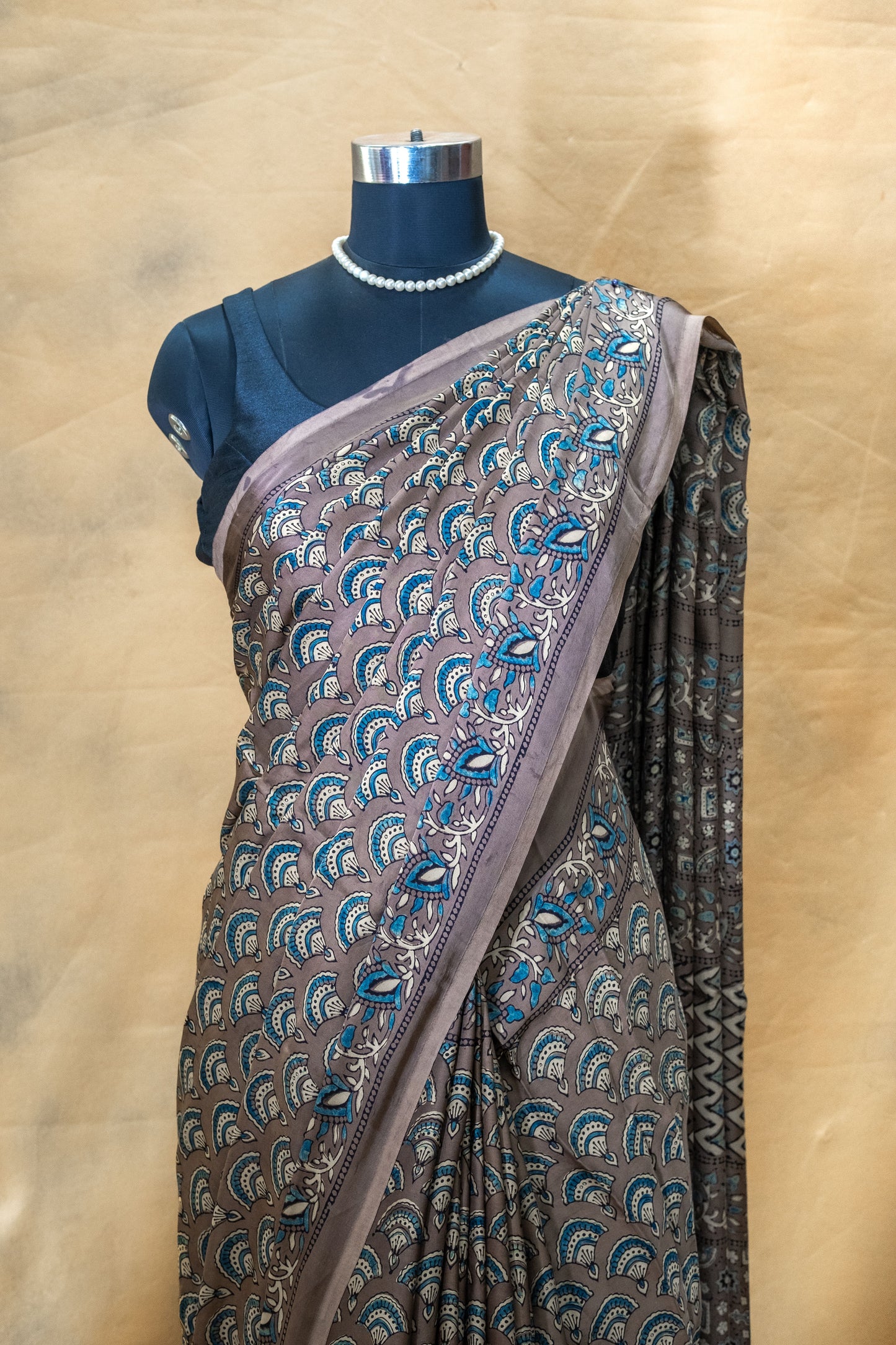 Brown Modal Silk Saree