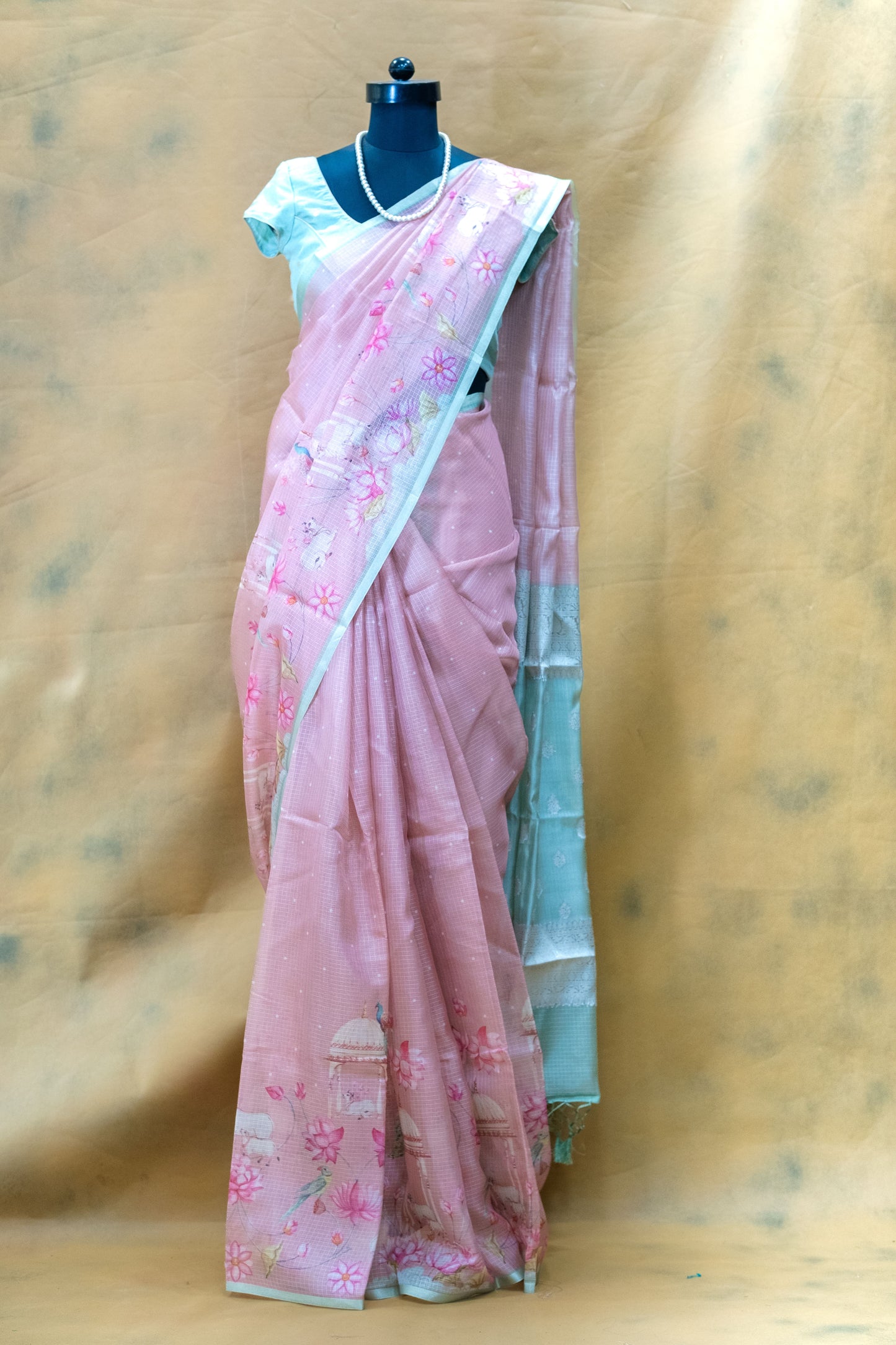 Pink Silk Kota Saree