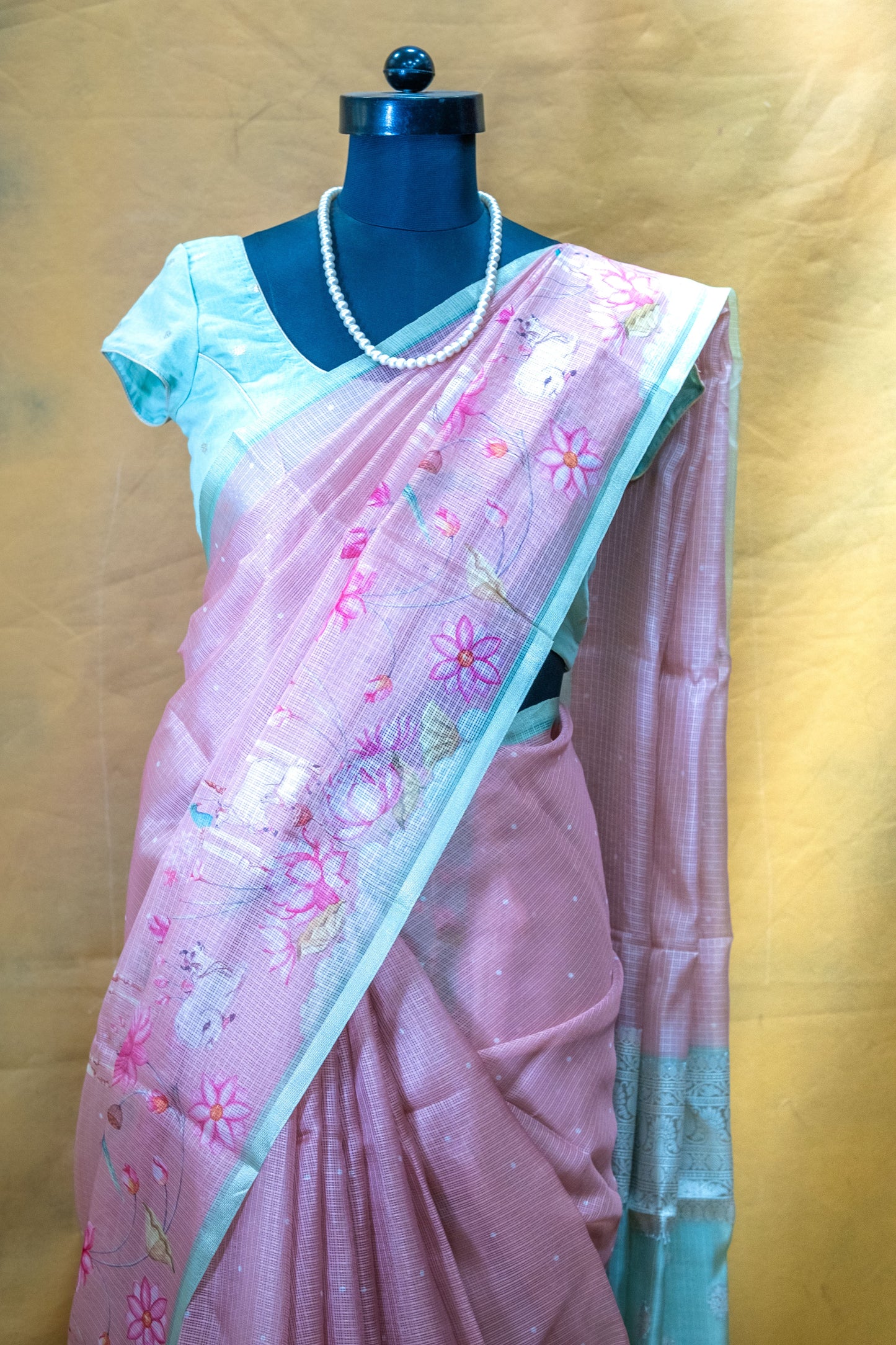 Pink Silk Kota Saree
