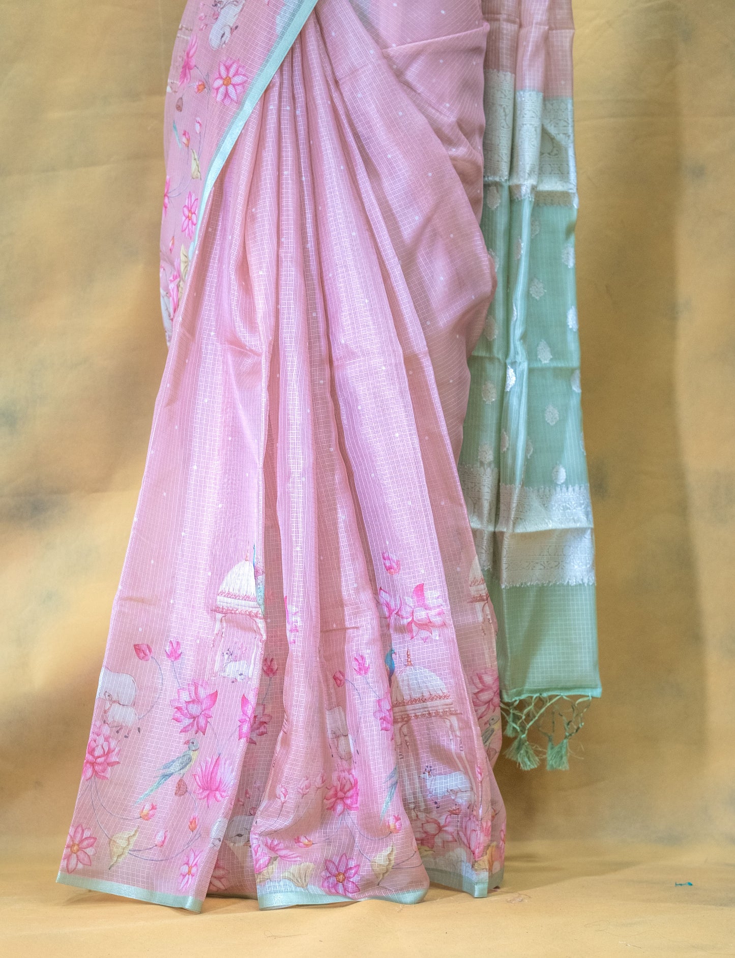 Pink Silk Kota Saree