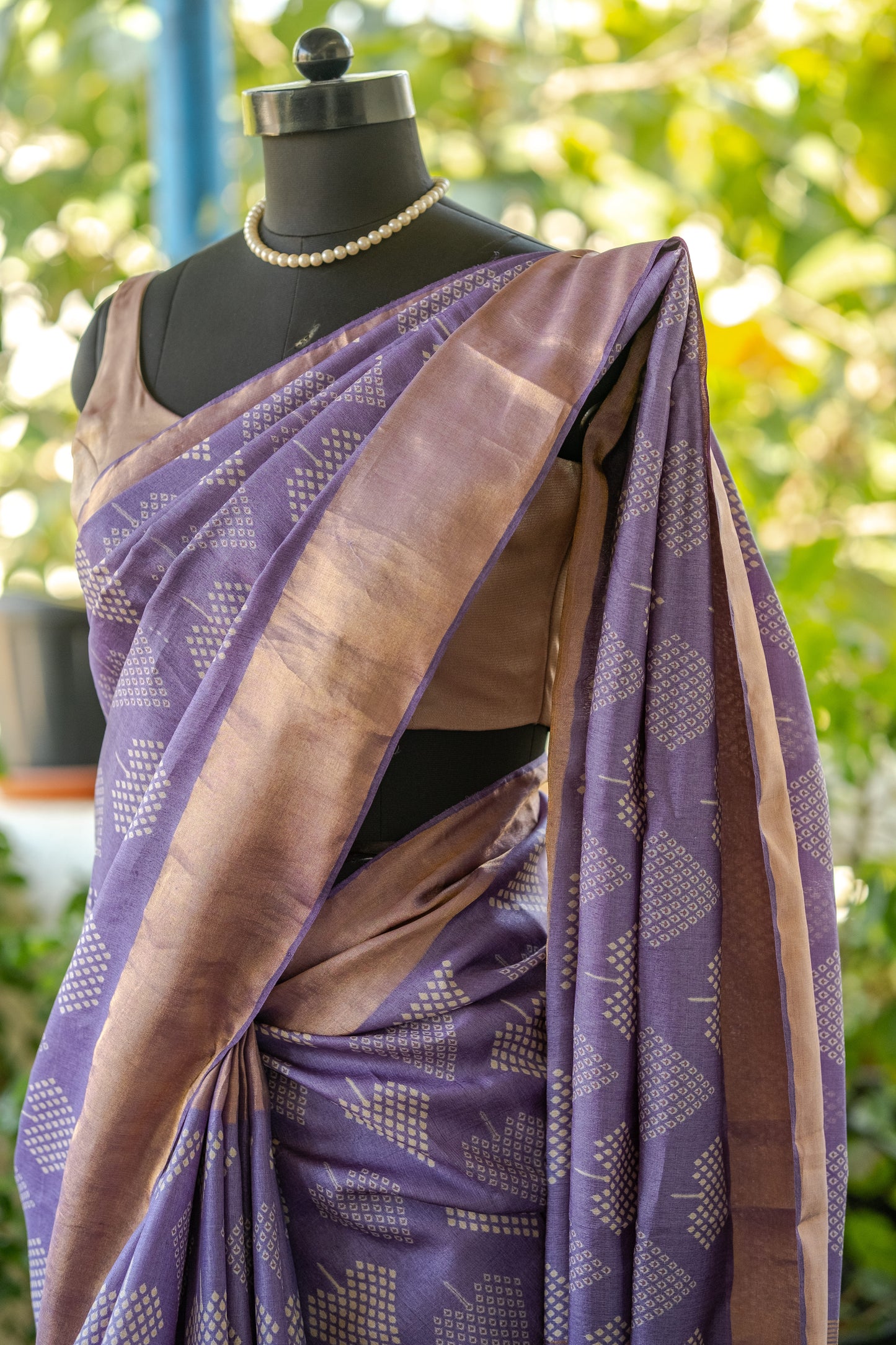 Elegant Violet Handwoven Tussar Silk Saree