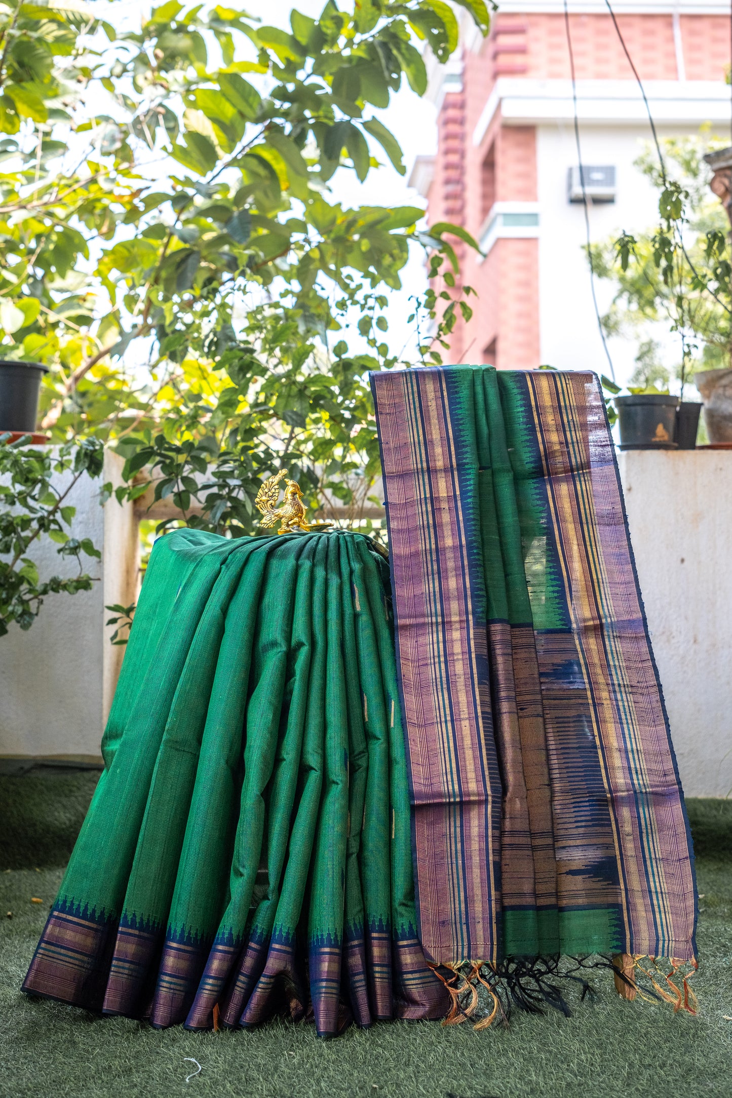 Classic Light Green Raw Silk Saree with Lustrous Finish