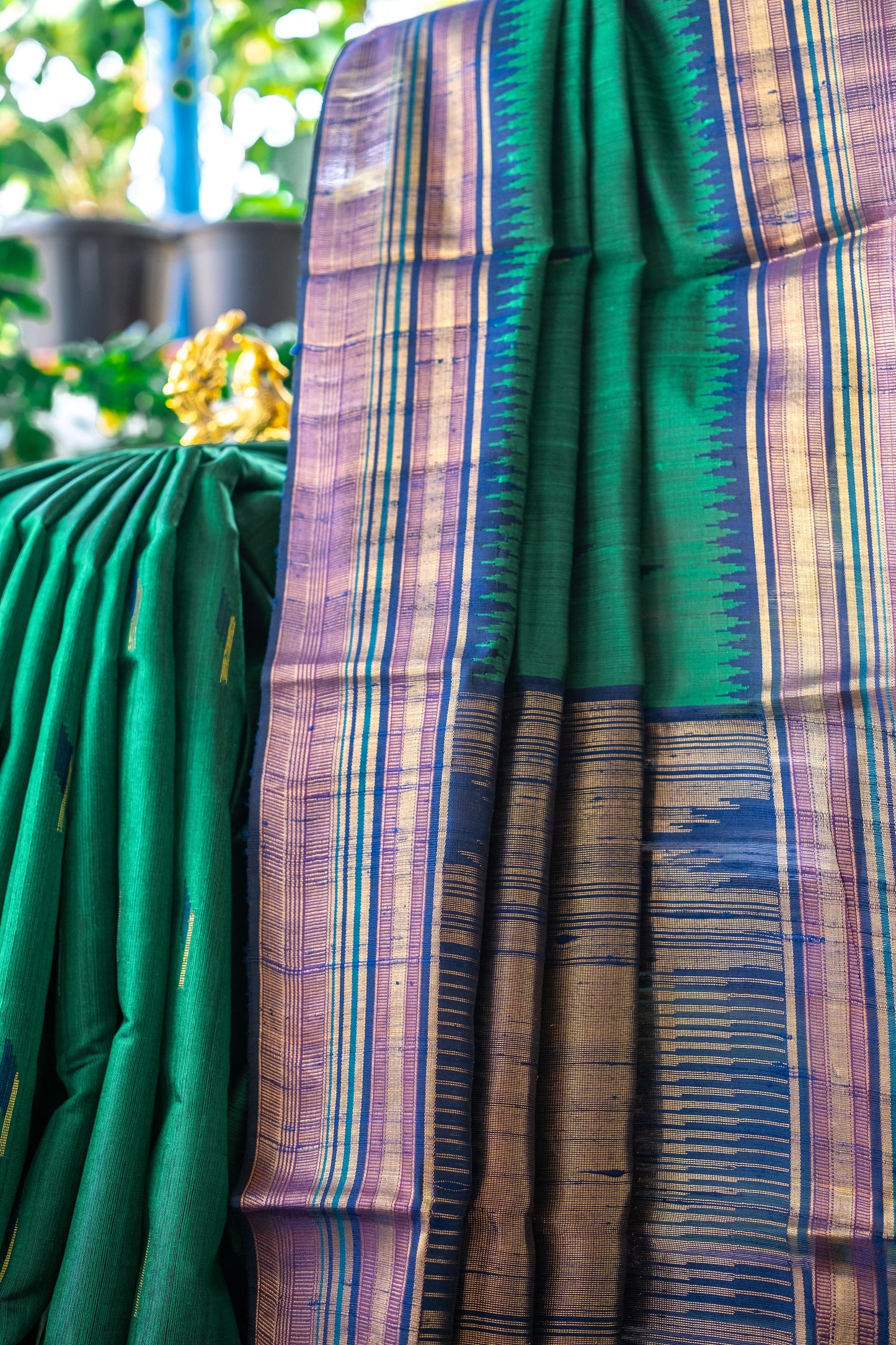 Classic Light Green Raw Silk Saree with Lustrous Finish