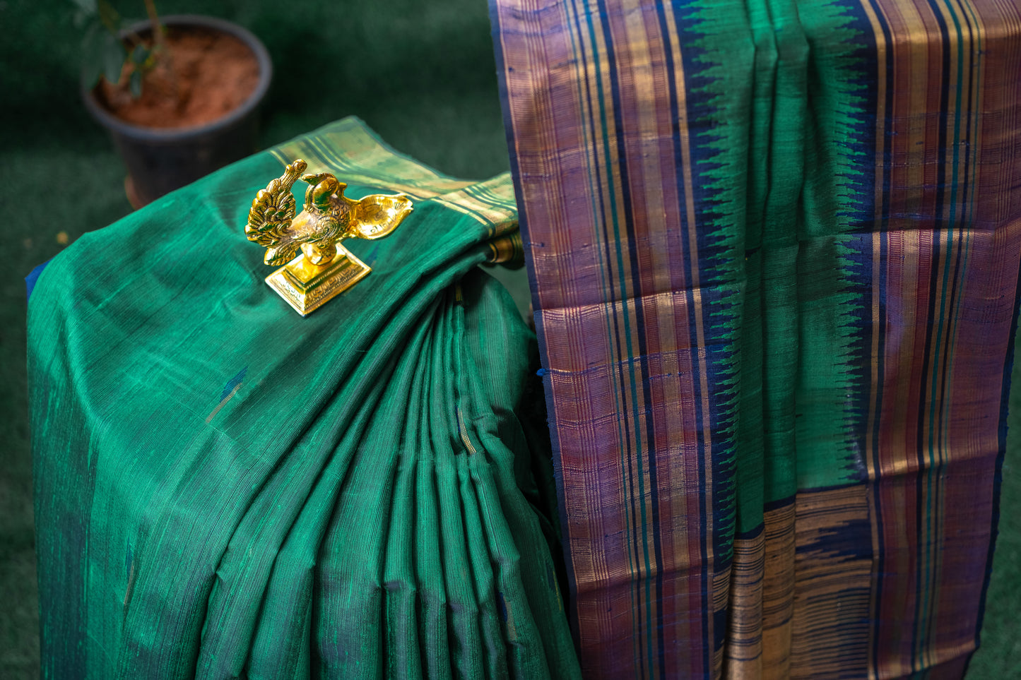 Classic Light Green Raw Silk Saree with Lustrous Finish