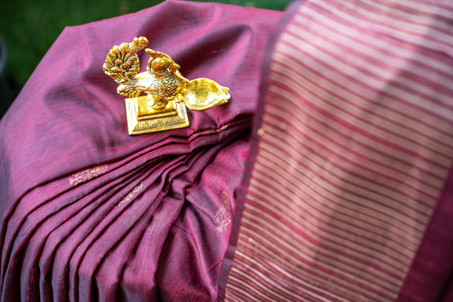 Classic Maroon Raw Silk Saree with Lustrous Finish