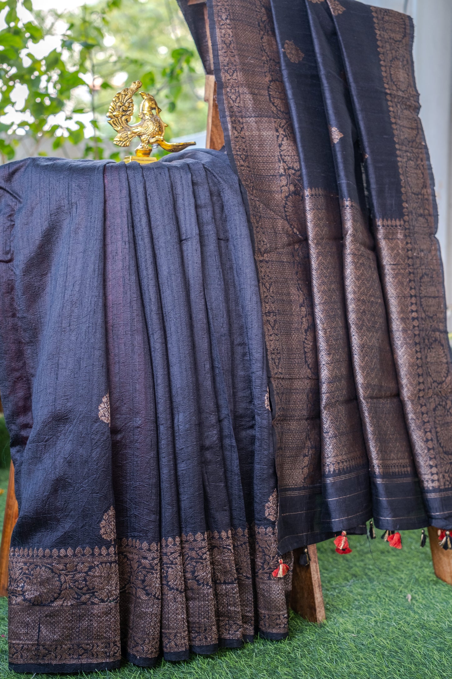 Black Banarasi Silk Saree