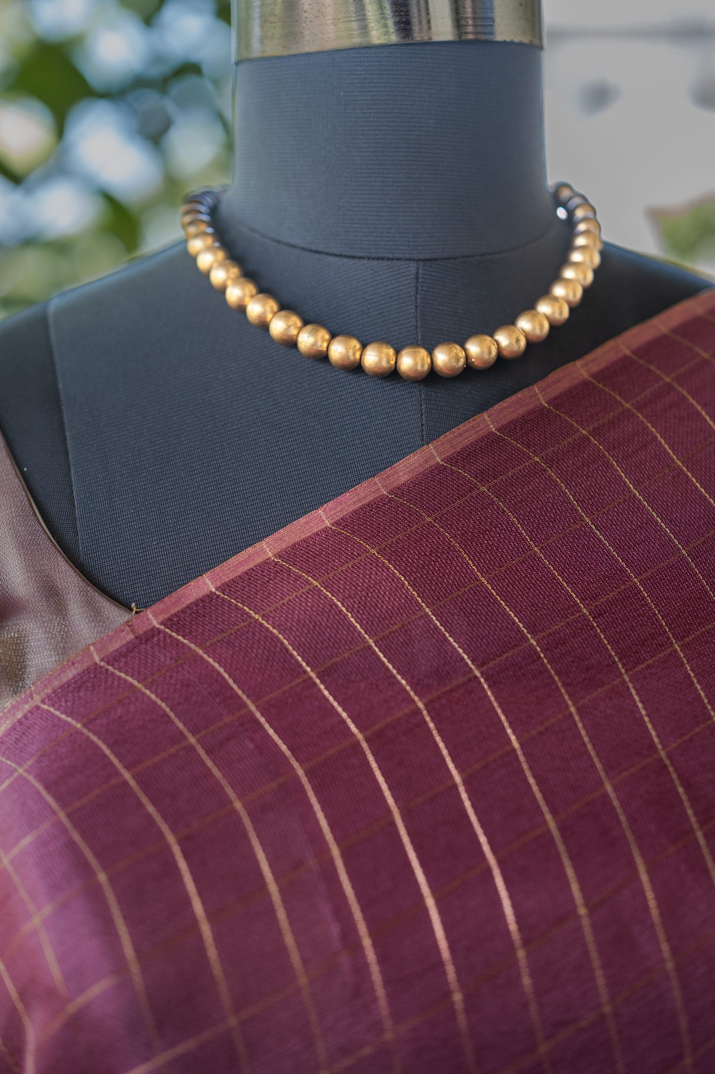 Onion Pink Checked Georgette - 24BRM69