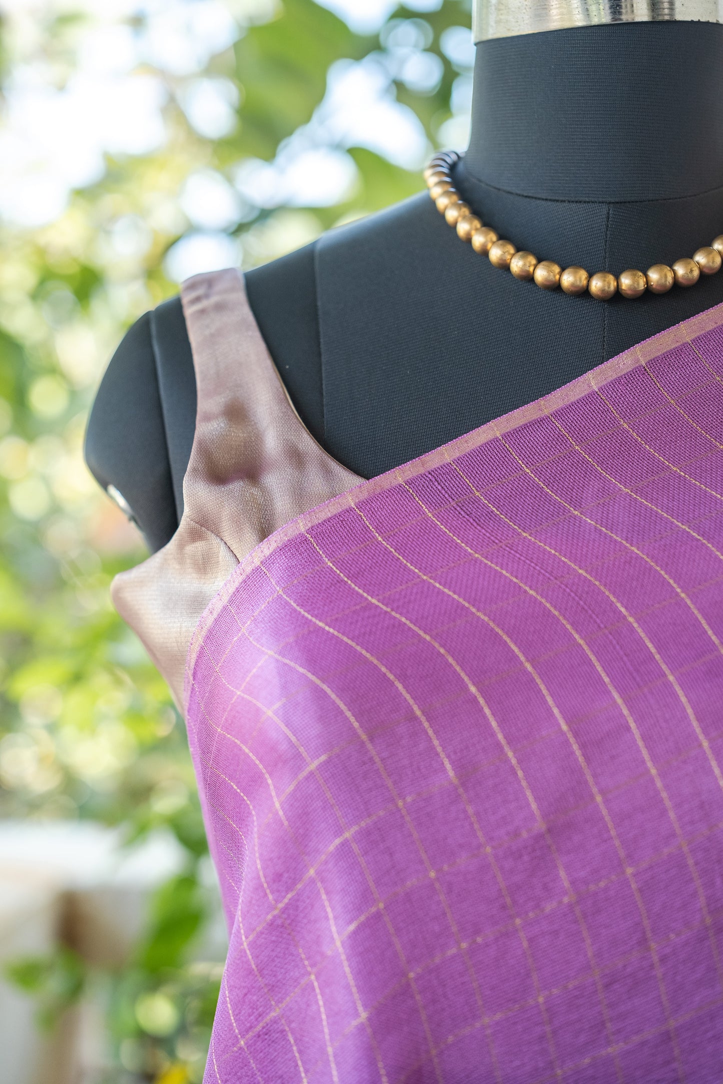 Pink Checked Georgette - 24BRM60