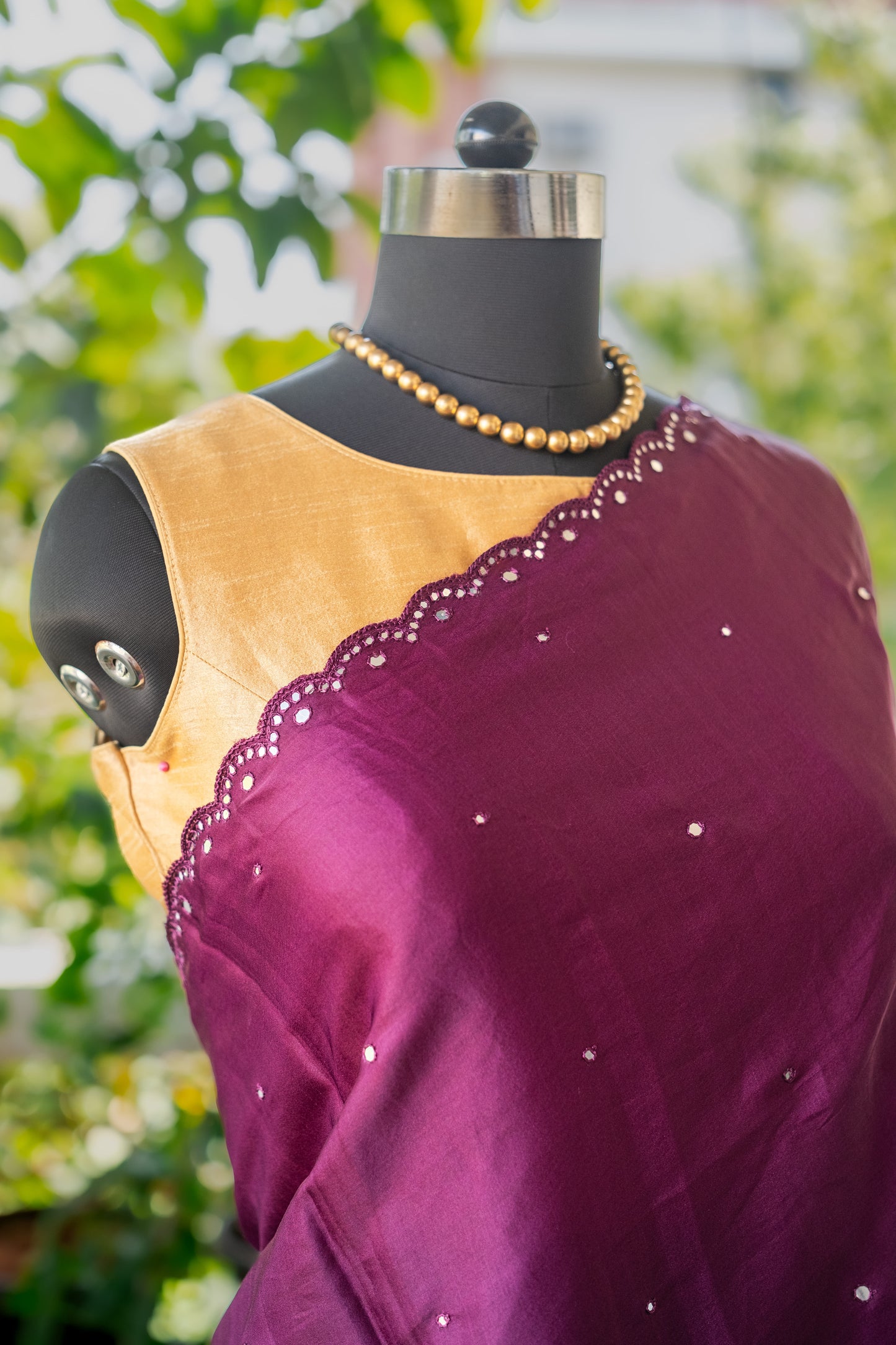 Violet Bloom Semi Tussar Silk Saree
