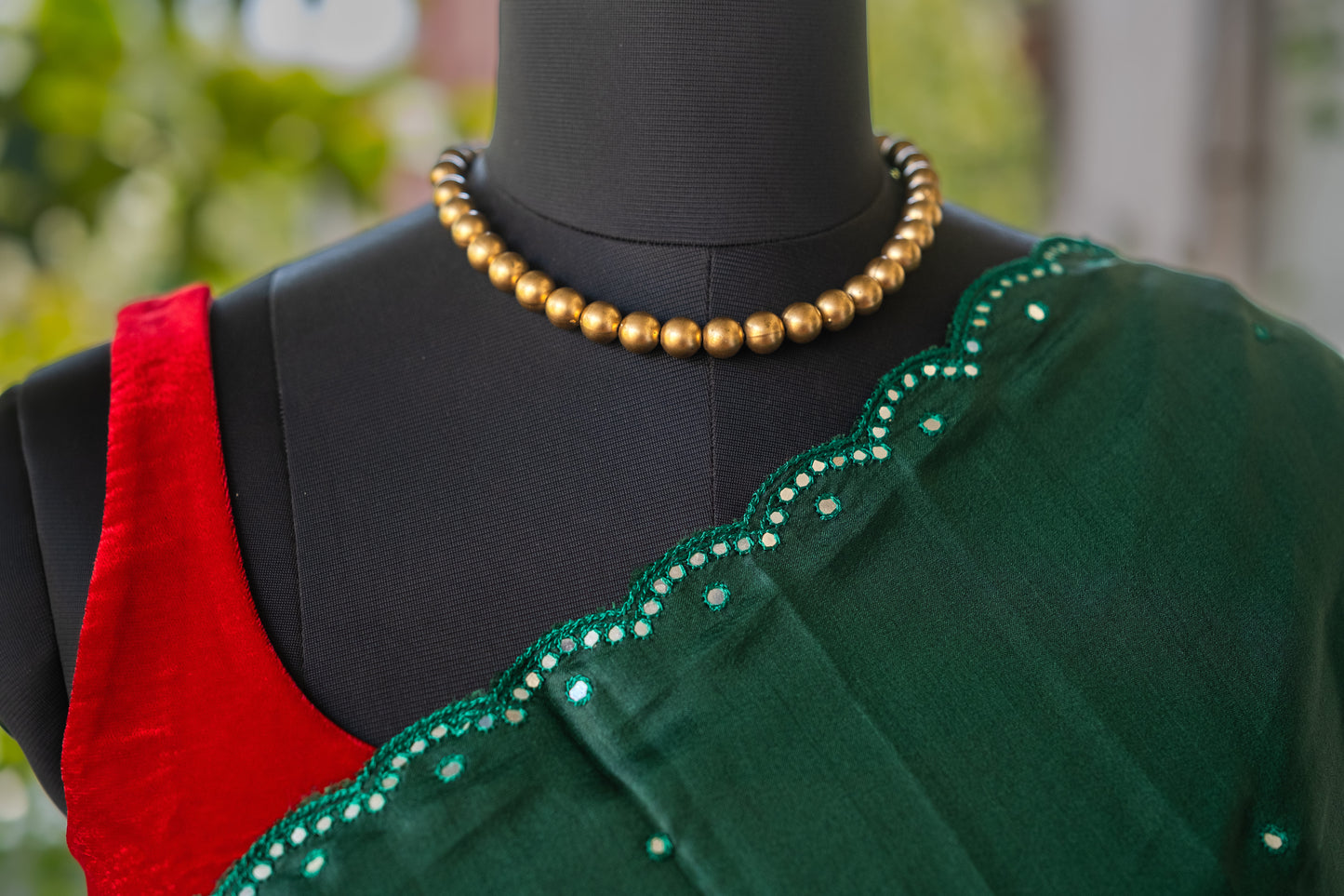 Dark Green Bloom Semi Tussar Silk Saree