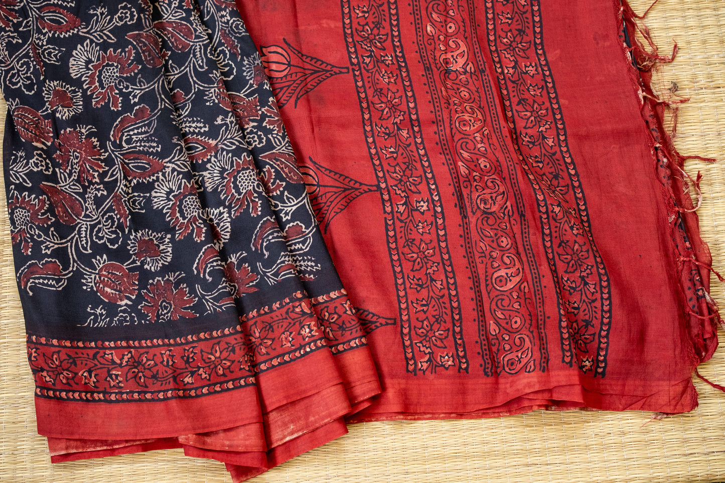 Elegant Red Modal Silk Saree – Soft, Sustainable & Stylish