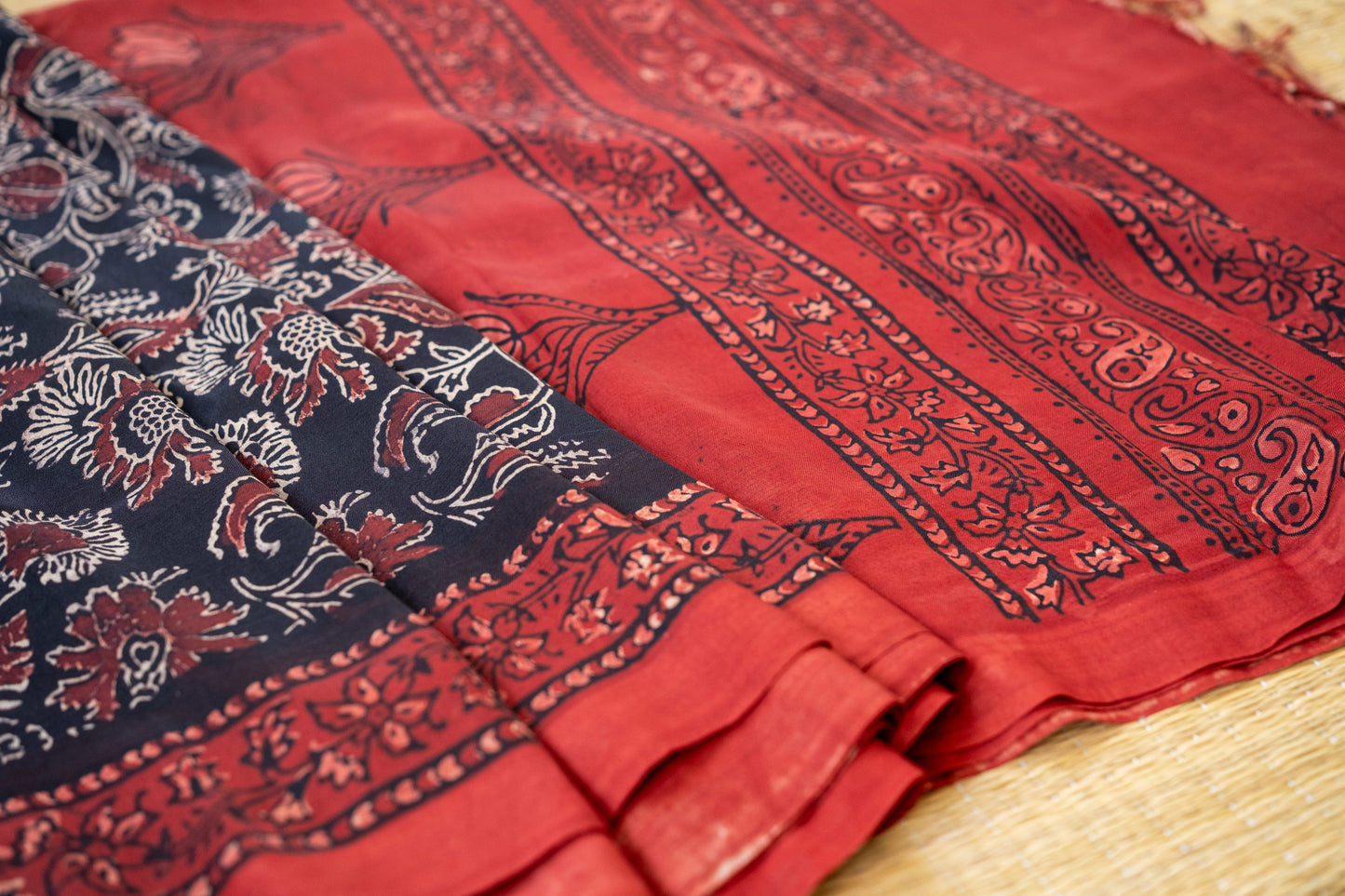 Elegant Red Modal Silk Saree – Soft, Sustainable & Stylish