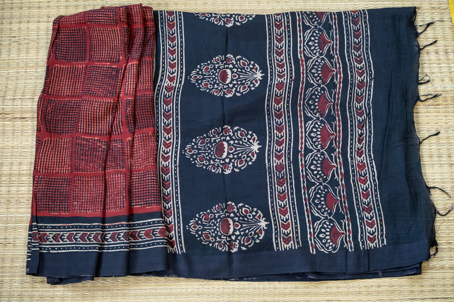 Elegant Red Modal Silk Saree – Soft, Sustainable & Stylish