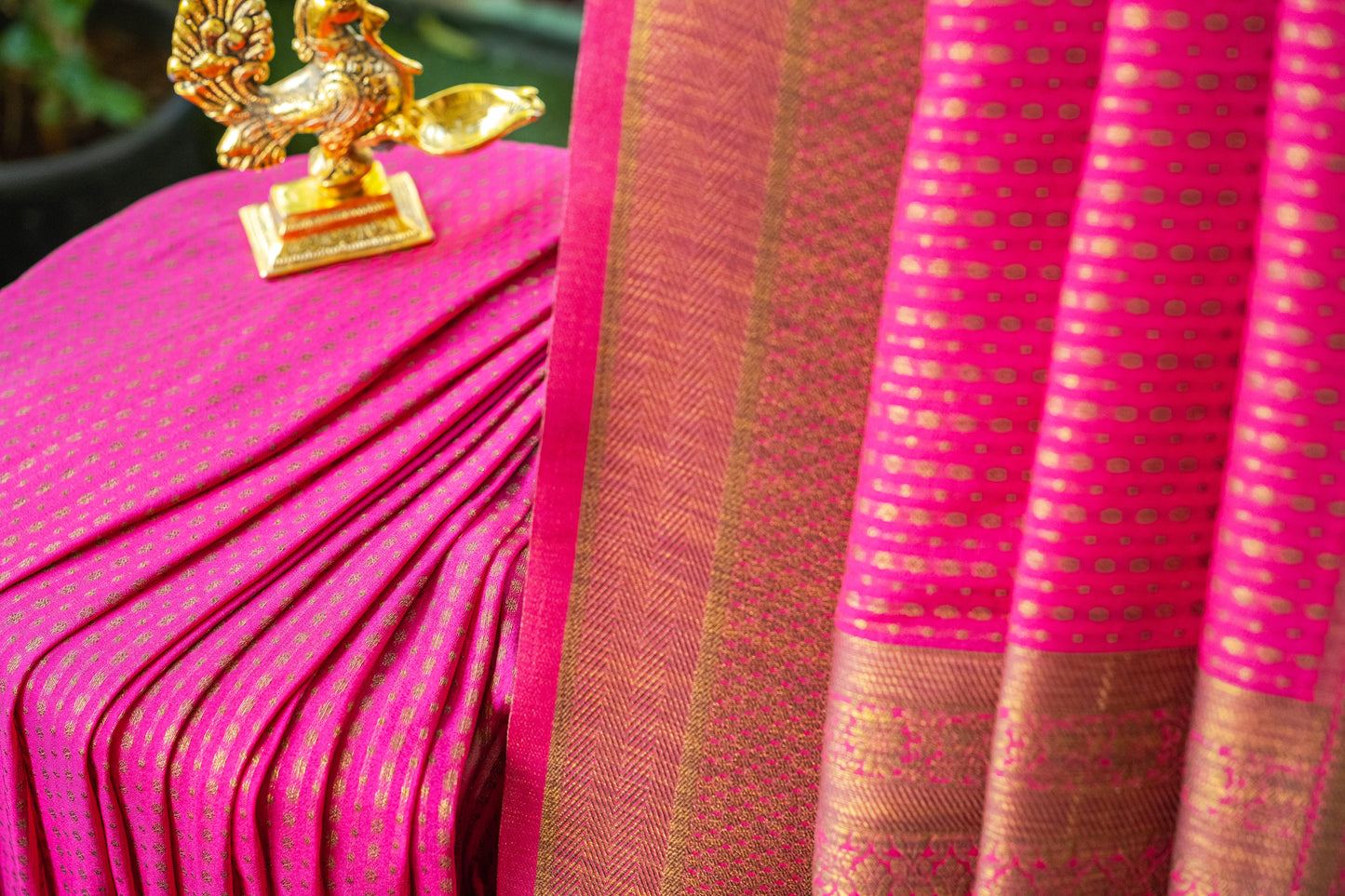 Graceful Pink Semi Banaras Silk Saree – Traditional Charm with a Modern Twist