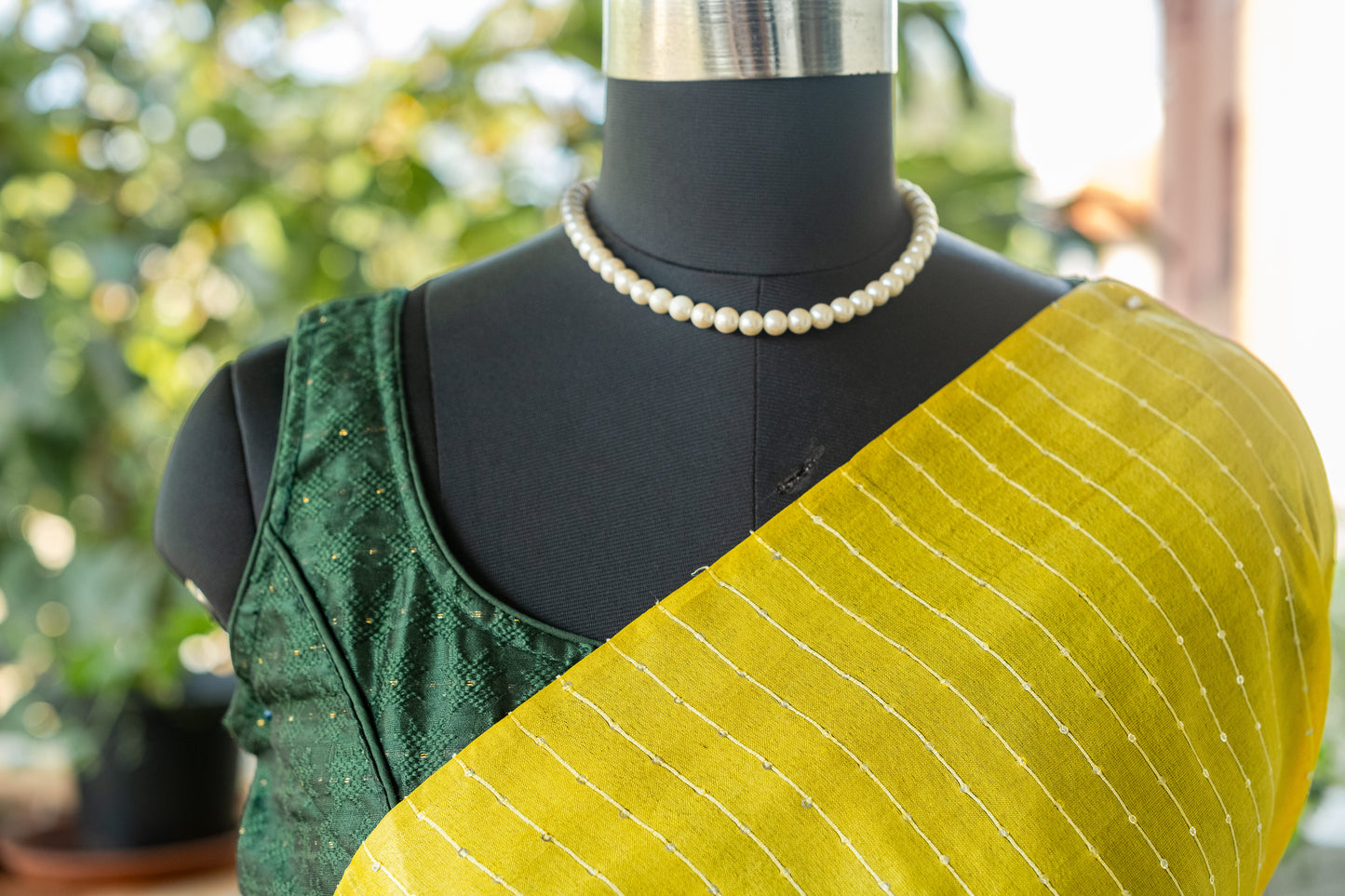 Yellow Tussar Silk Saree