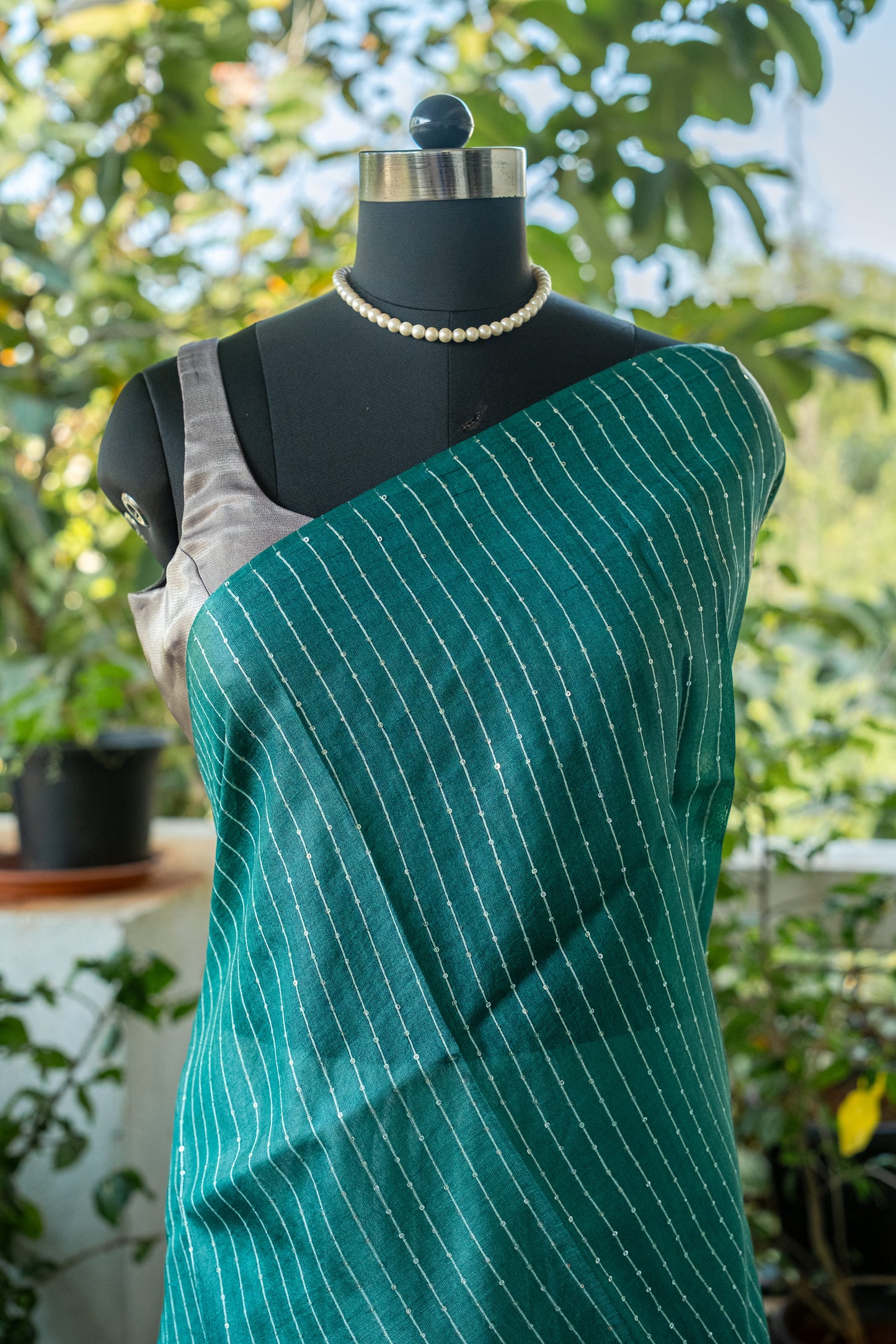 Green Tussar Silk Saree