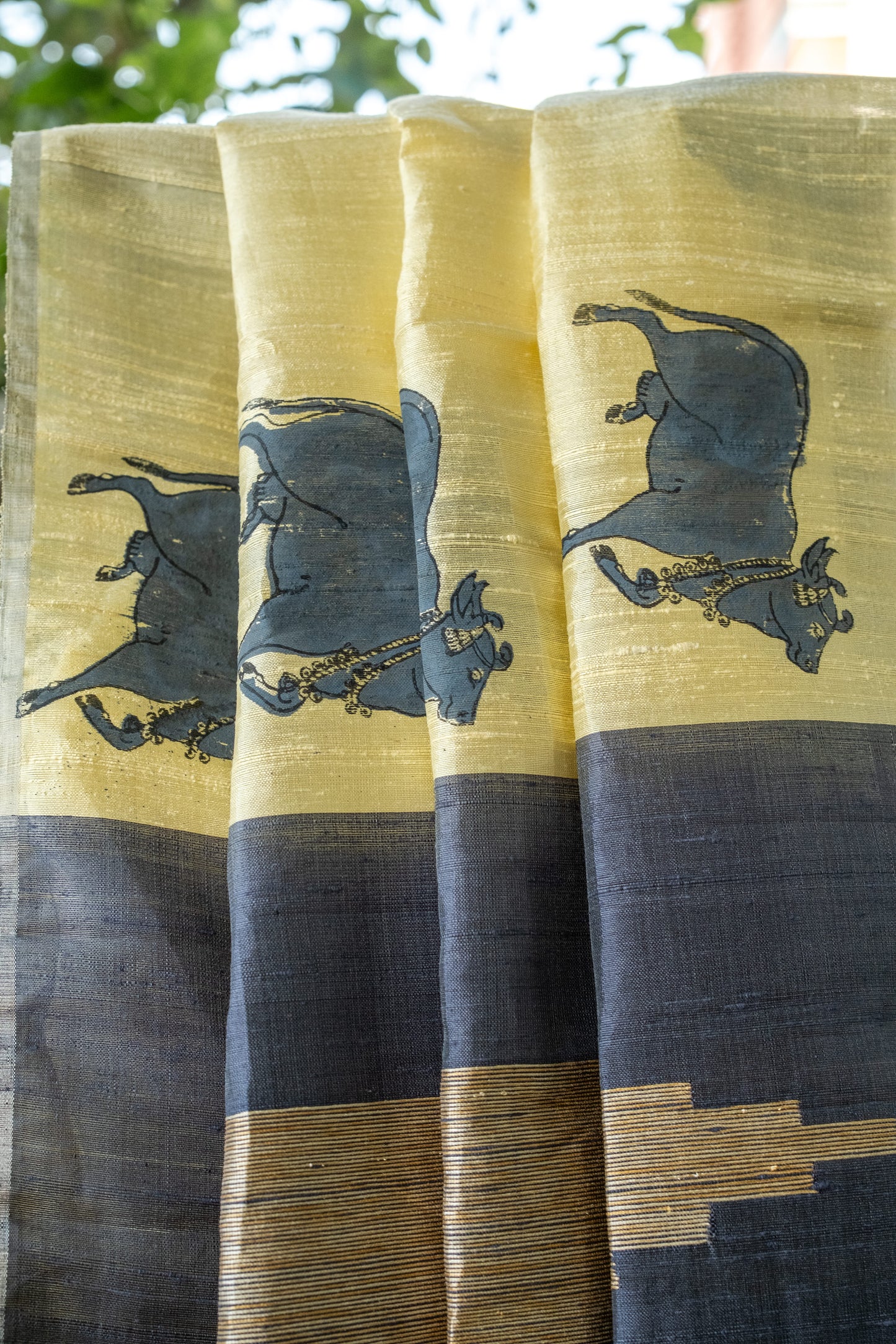 Classic Light Yellow Raw Silk Saree with Lustrous Finish