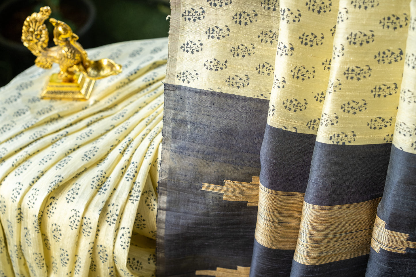 Classic Light Yellow Raw Silk Saree with Lustrous Finish