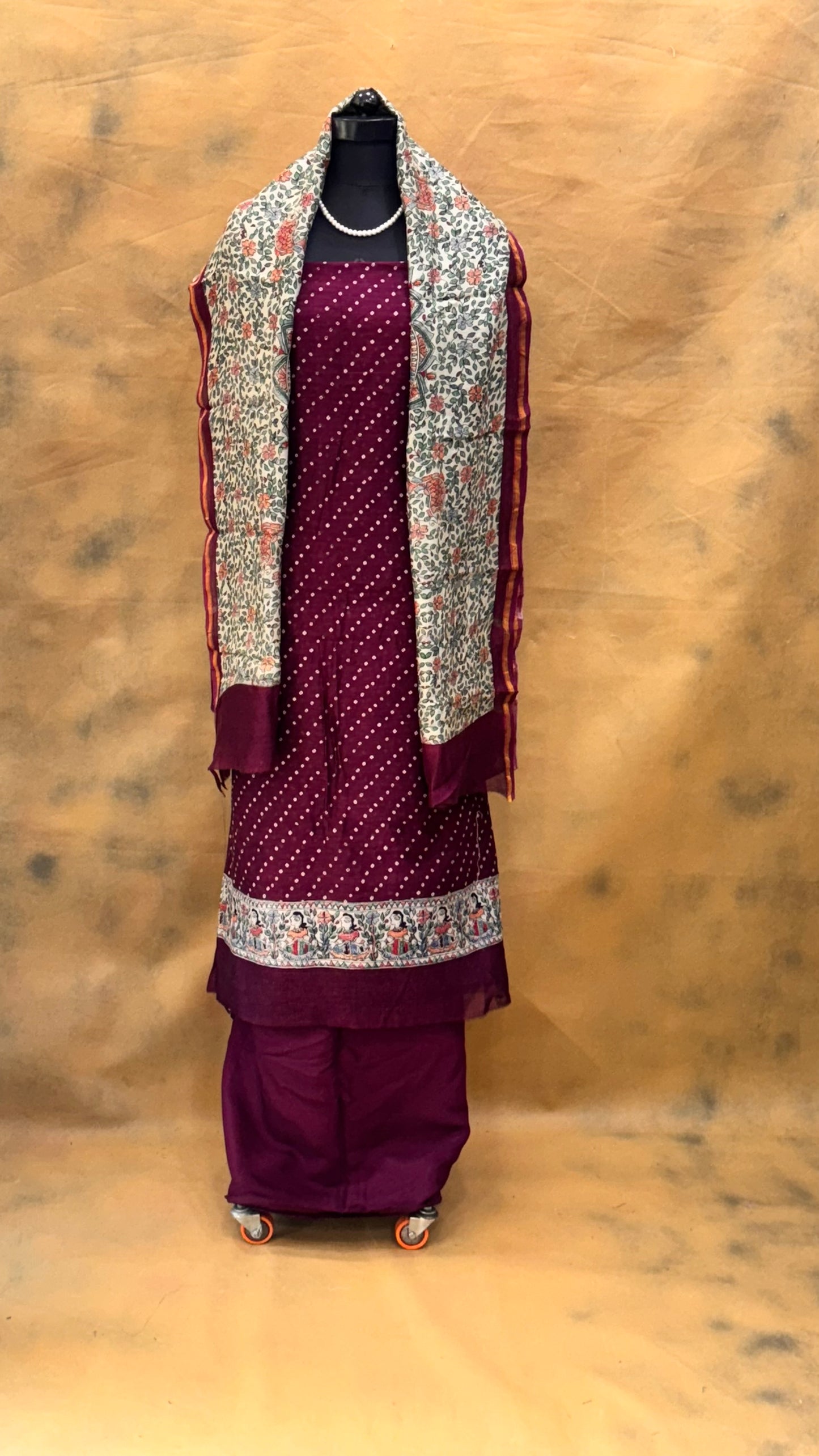 Maroon Chanderi Salwar