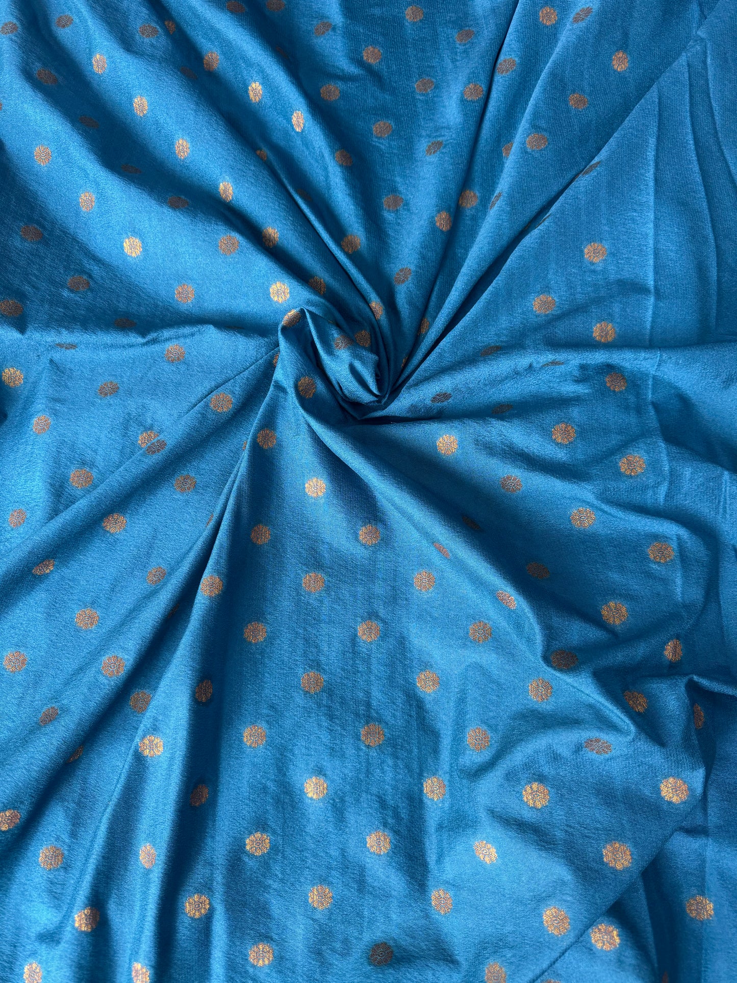 Blue Semi Banaras Silk Saree