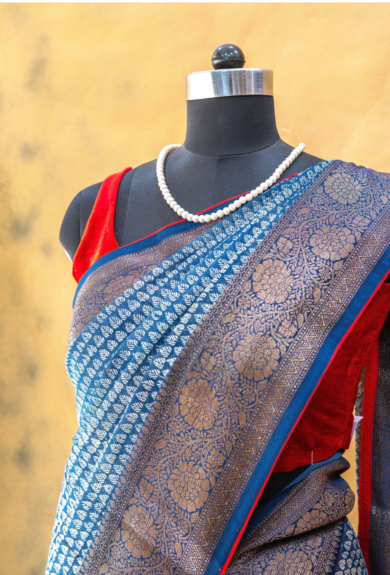 Indigo Blue Chanderi Saree