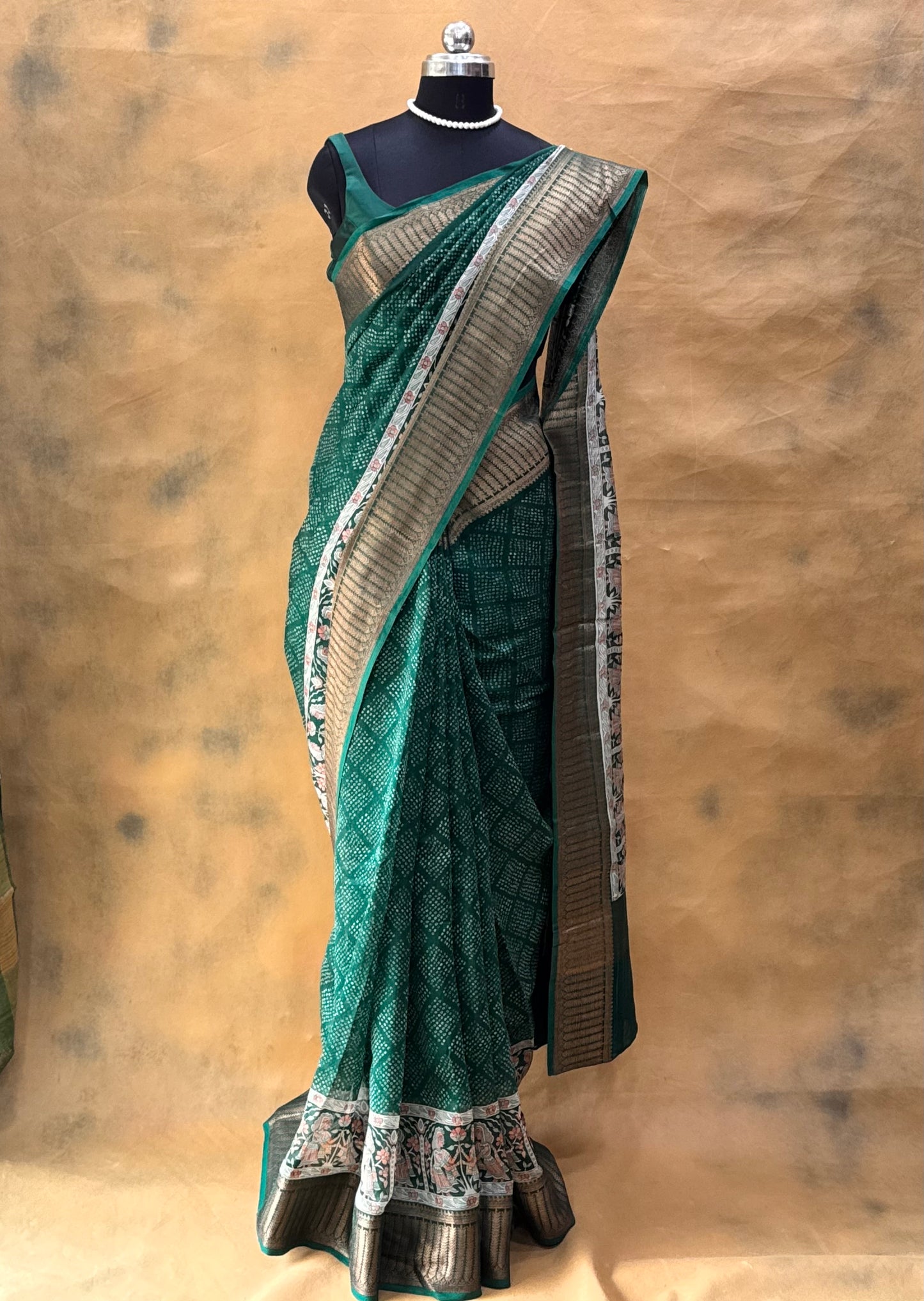 Green Chanderi Silk Saree