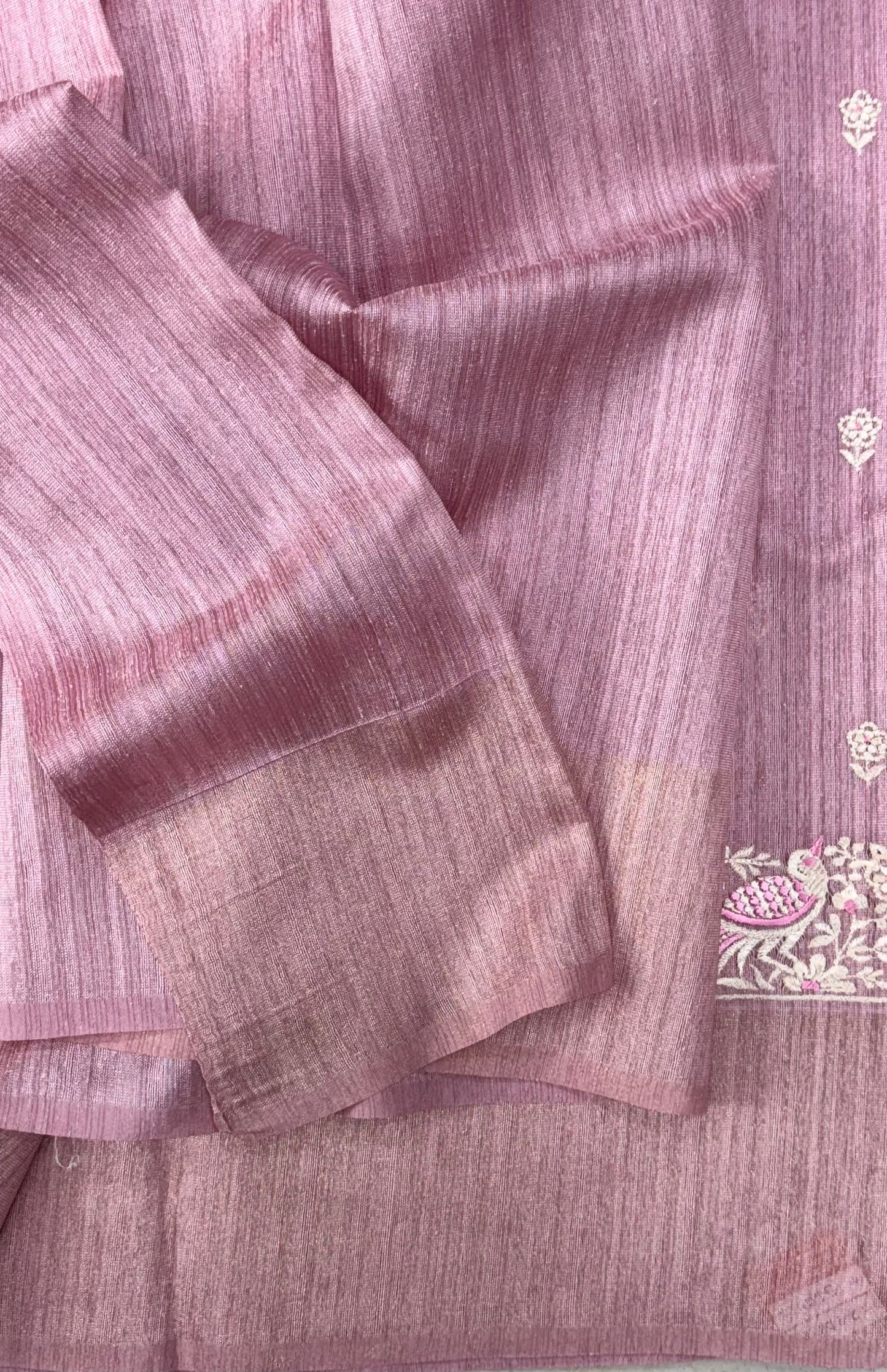 Pink Linen Saree