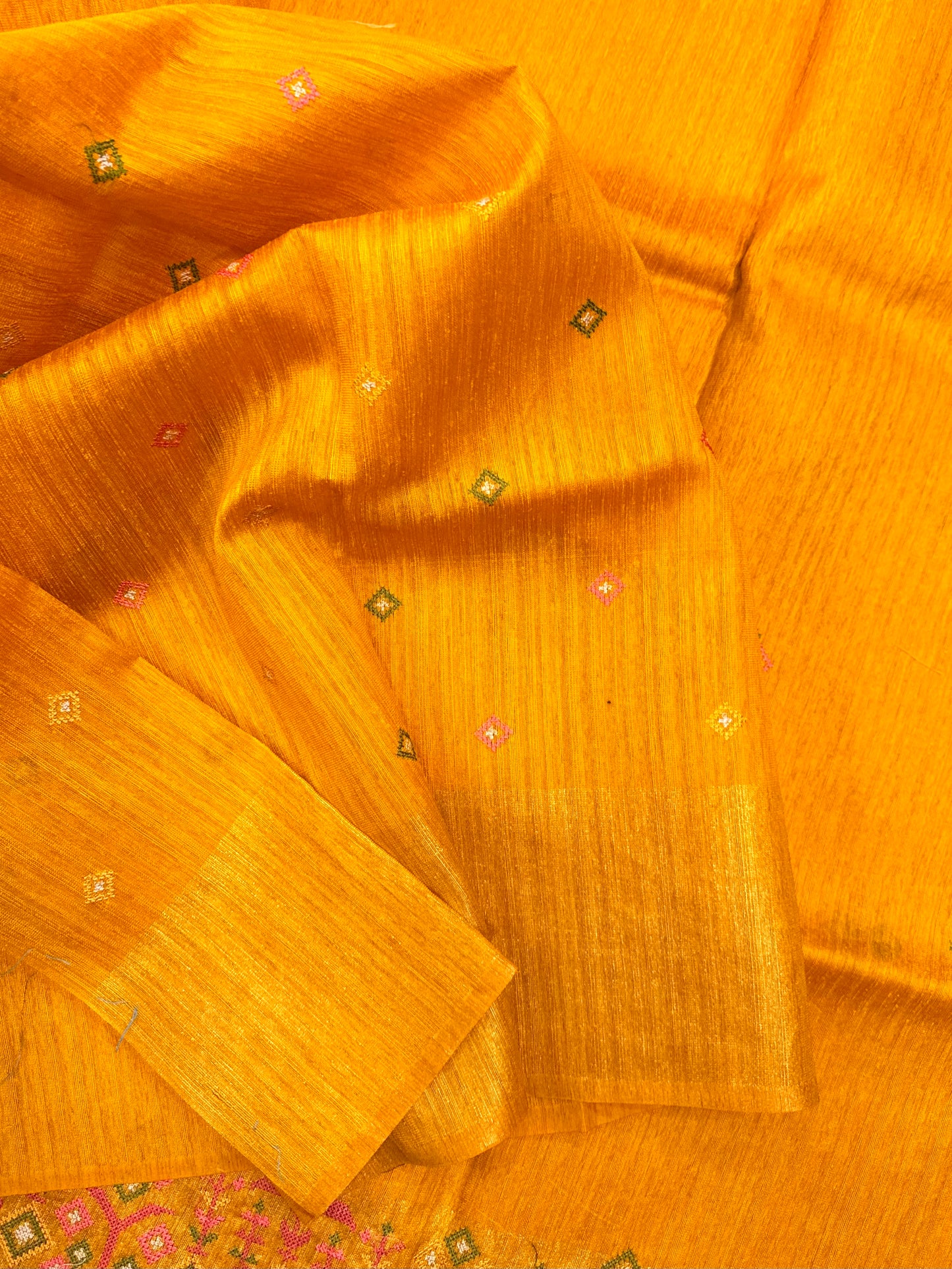 Yellow Linen Saree