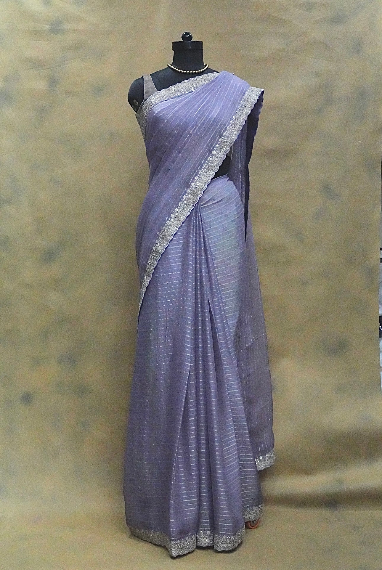 Violet Stripes Georgette