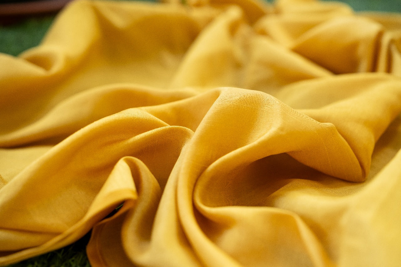 Yellow Bloom Semi Tussar Silk Saree