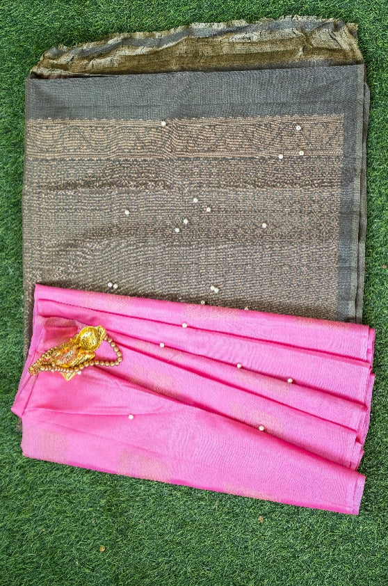 Pink Soft Silk Saree