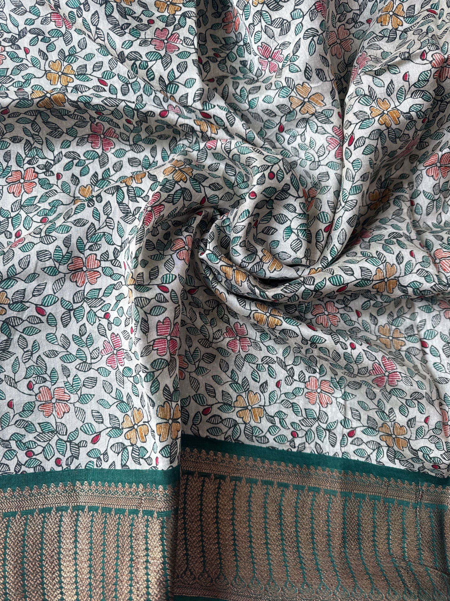 Green Chanderi Silk Saree