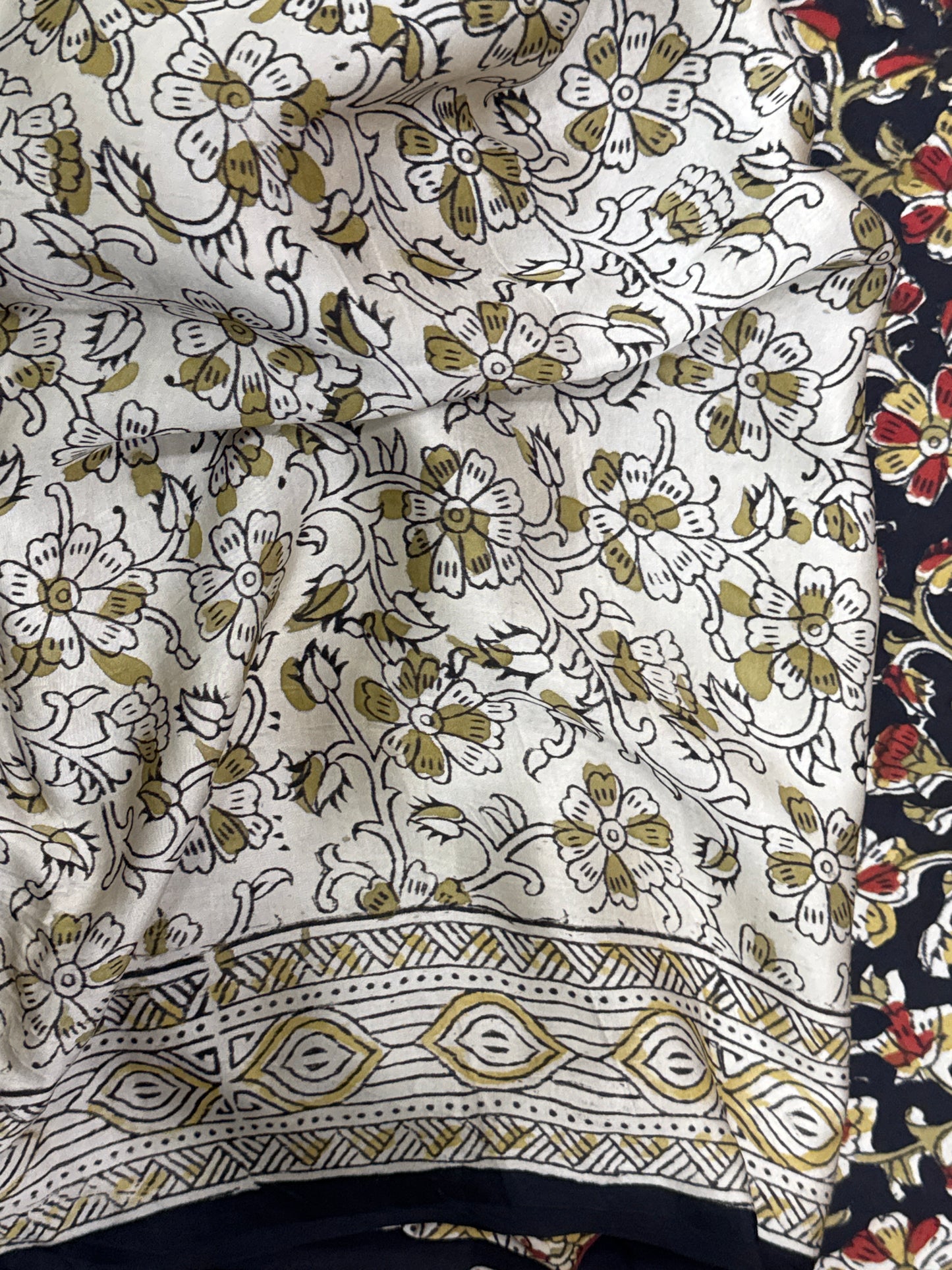 Chic Navy Blue Floral Modal Silk Saree – Soft Luxury with a Blooming Twist